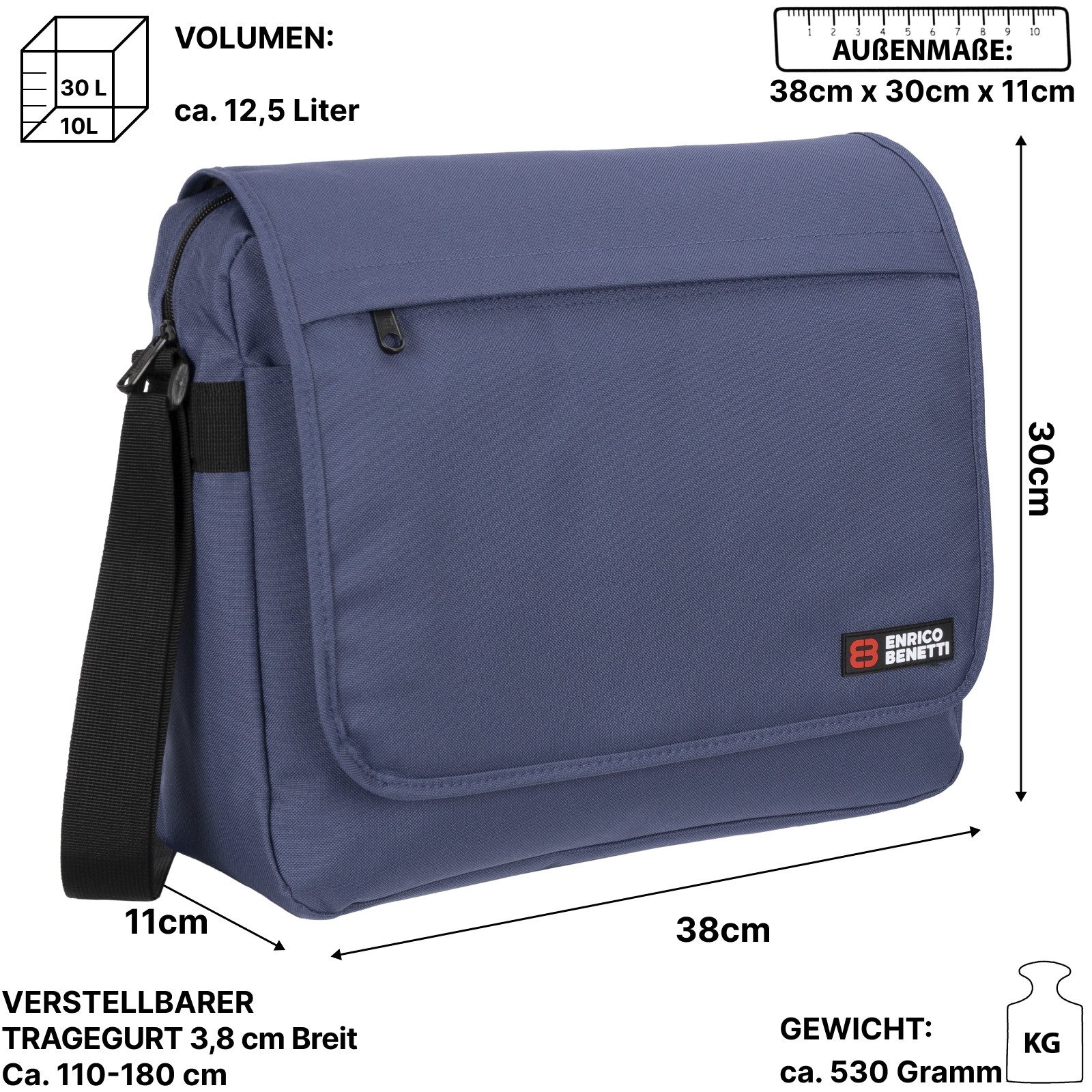 EAAKIE Umhängetasche Enrico Benetti Arbeitstasche Umhängetasche Messenger Herrentasche, als Schultertasche, Umhängetasche tragbar – Bild 2 von 5