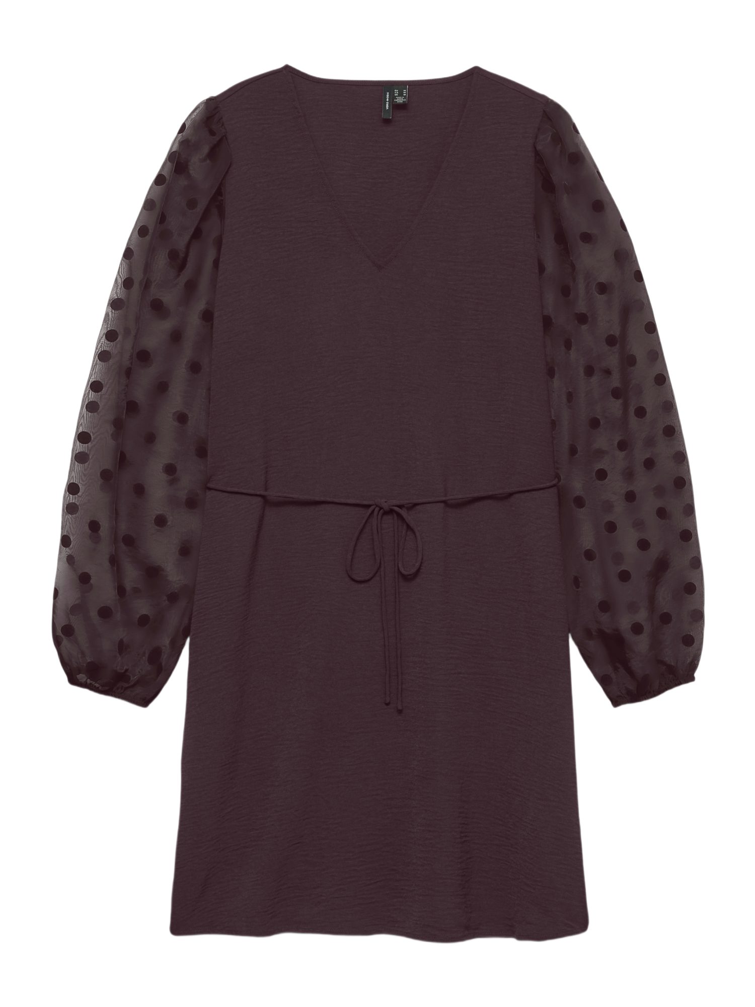 Vero Moda Minikleid braun,Casual,Polyester,Unifarben,V-Ausschnitt,Lang,Regular Fit