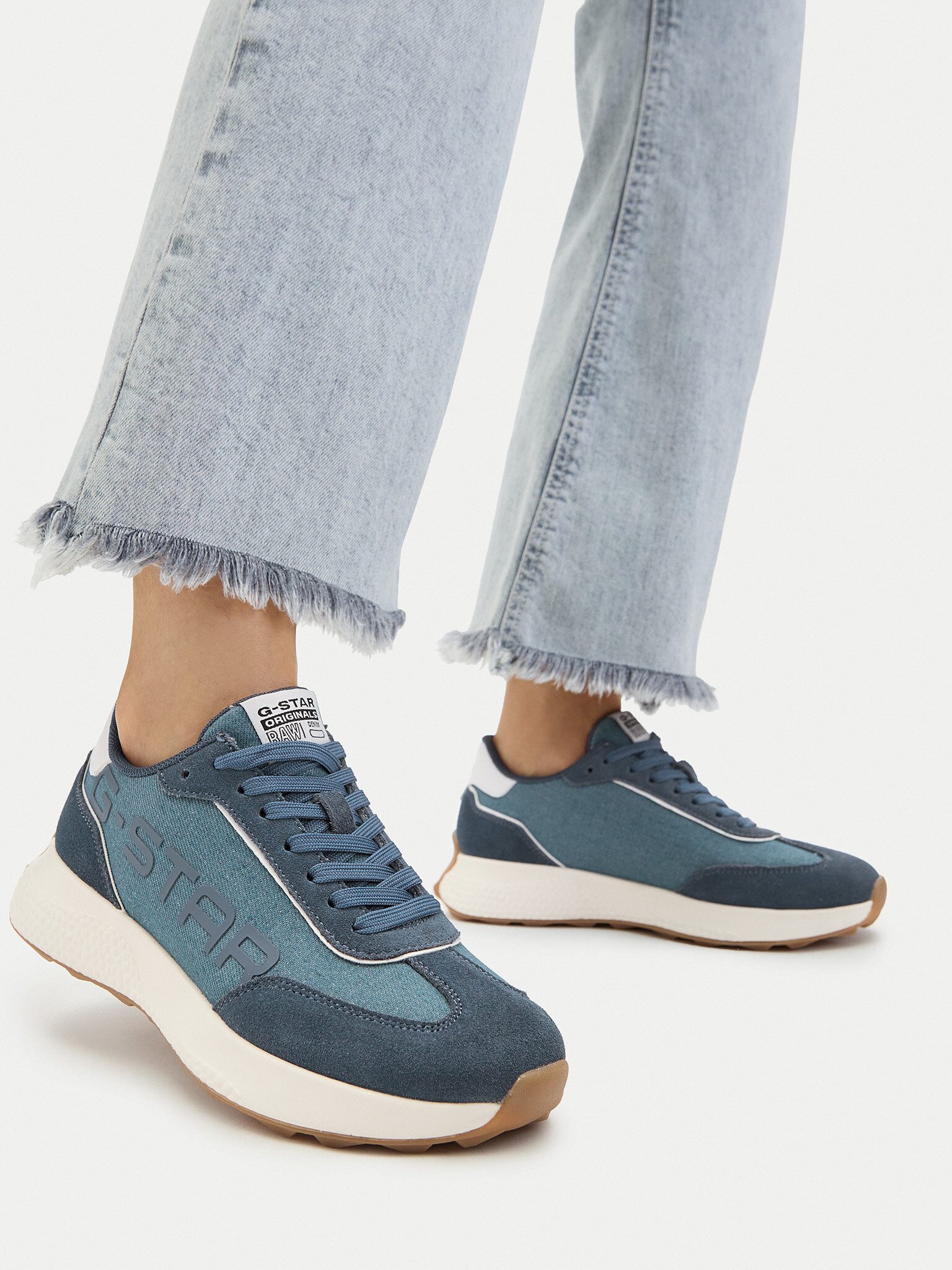 G-STAR G Star Raw Damenschuhe Blau G-STAR RAW-EO-EDITH Blaues Licht Sneaker