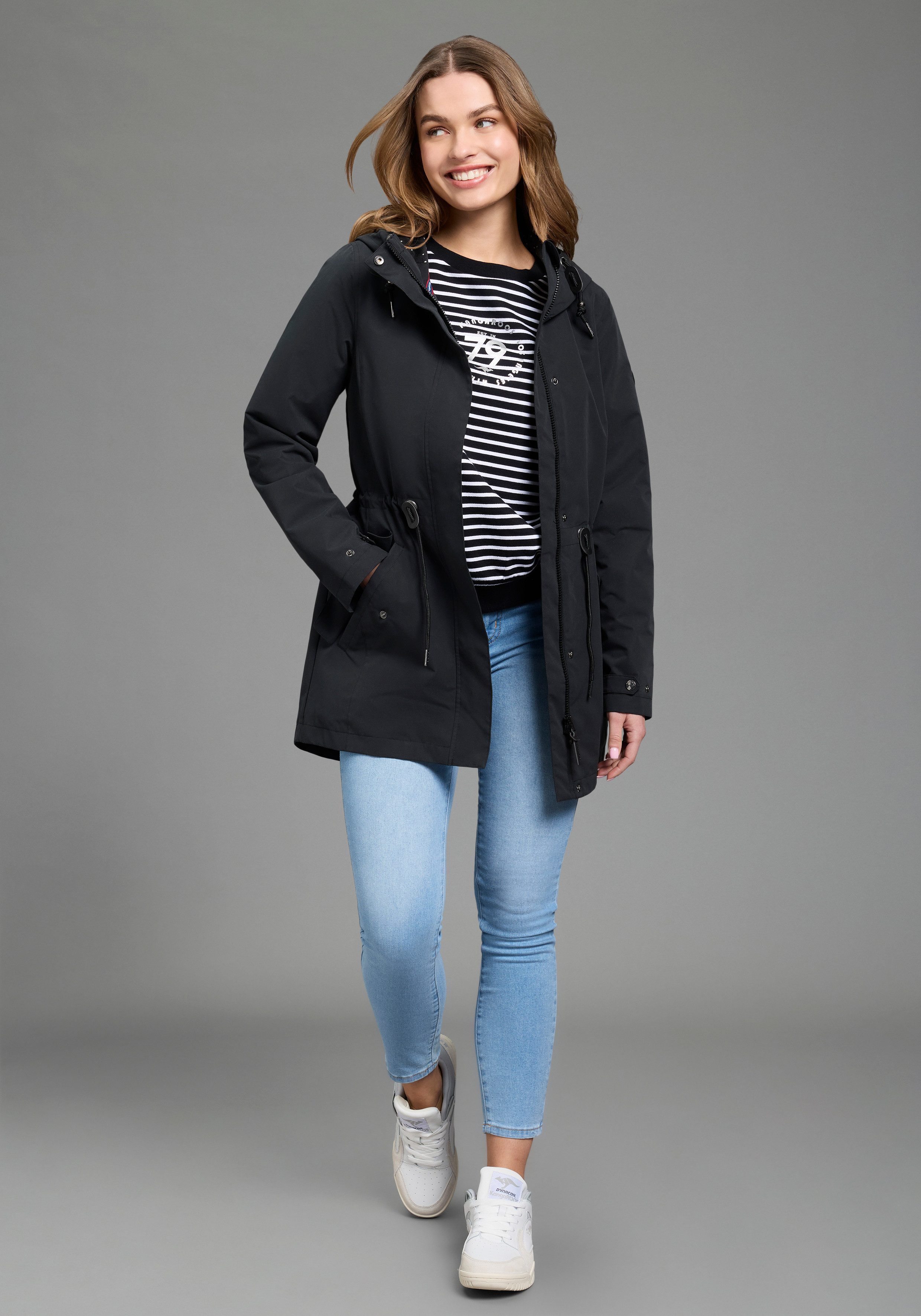 KangaROOS Outdoorjacke Übergangsjacke mit Kapuze und Kordelzug – Bild 4 von 5