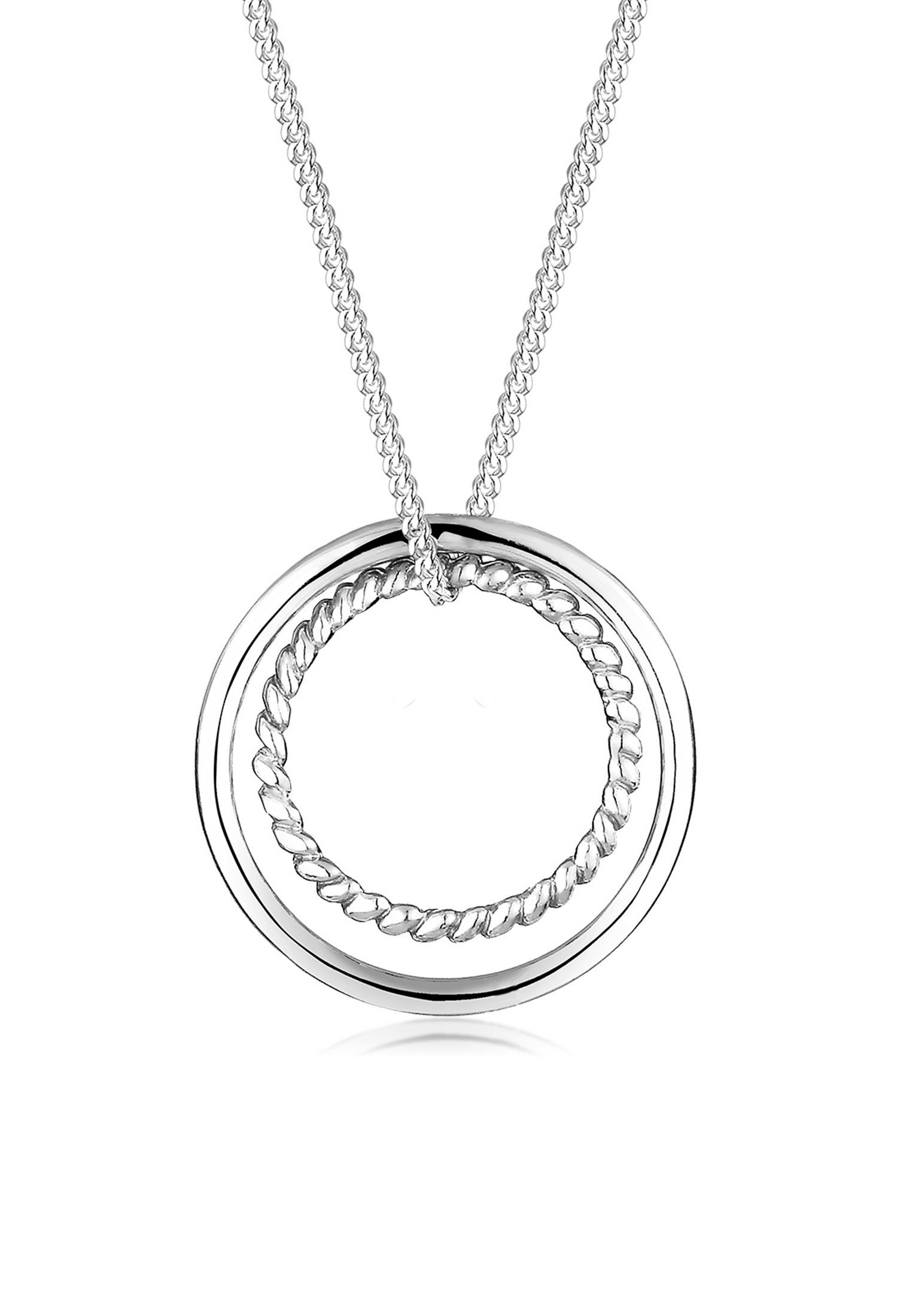 Elli Kette mit Anhänger Kreis Ring Geo Basic Trend 925 Silber