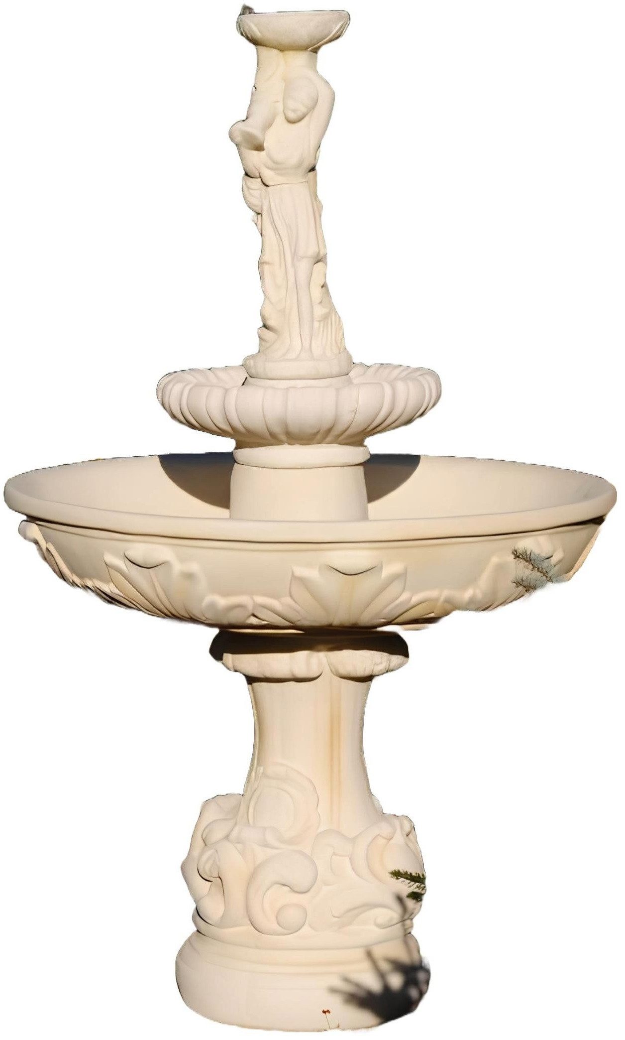 Xlmoebel Gartenbrunnen Eleganter Steinbrunnen für Garten und Teich mit plätscherndem Wasser, (Artikel ROMA SHELLA), Hergestellt in Europa