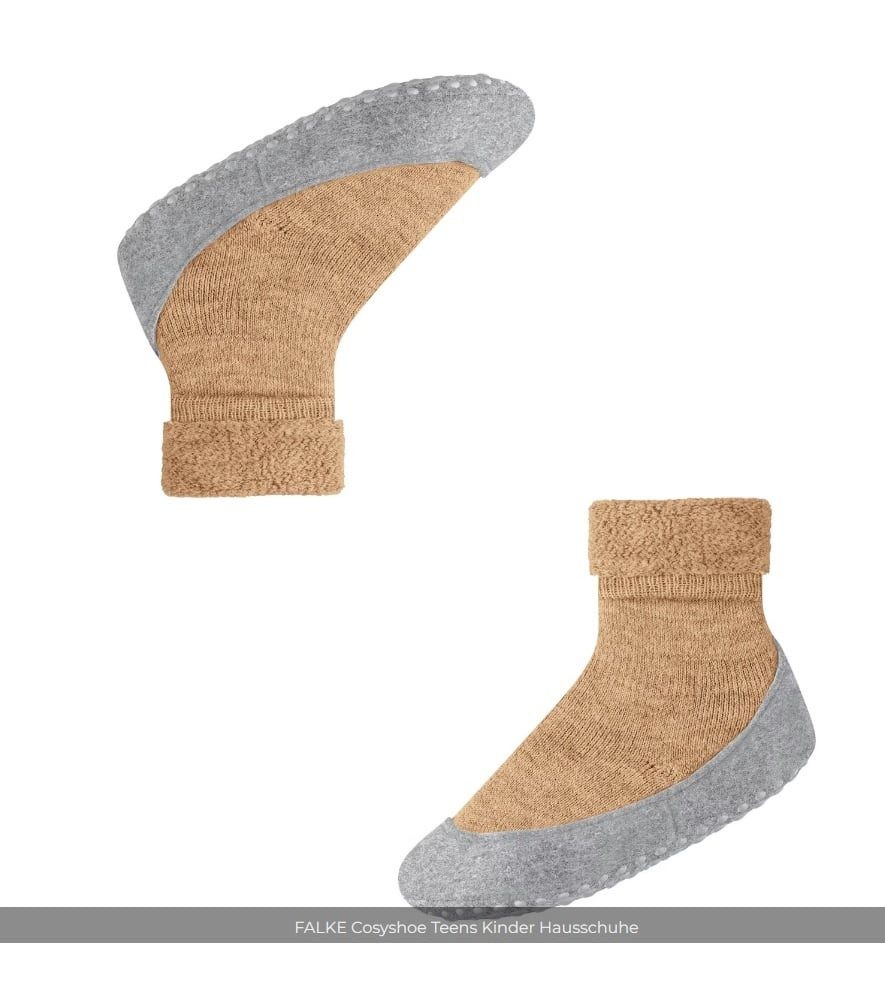 FALKE Cosyshoe (weiche Merinowolle) beige Kinder Hausschuh