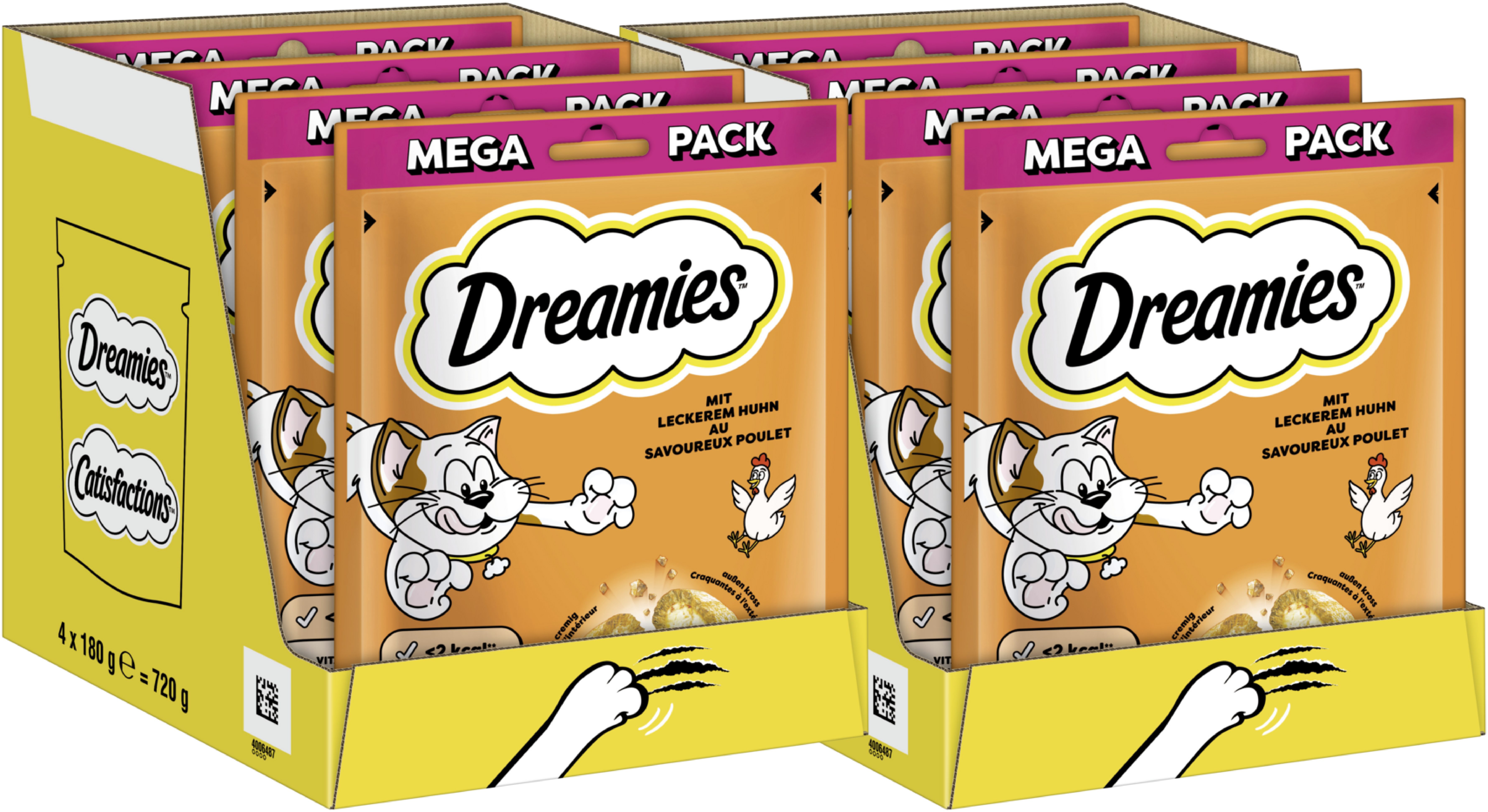 Dreamies DREAMIES™ Huhn 8 x 180g, Snack für: Katze