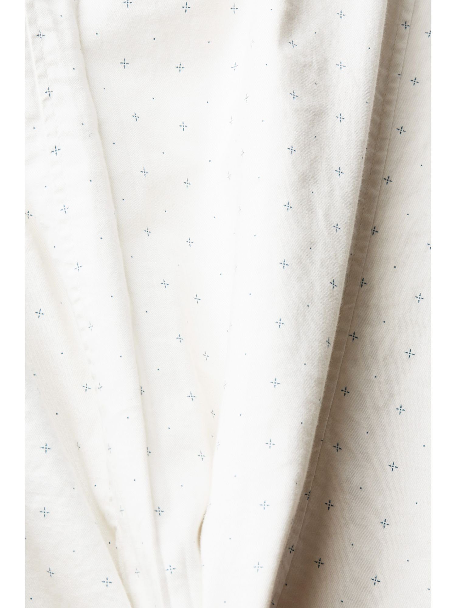 mit Micro-Print Langarmhemd Button-Down-Hemd WHITE Esprit OFF