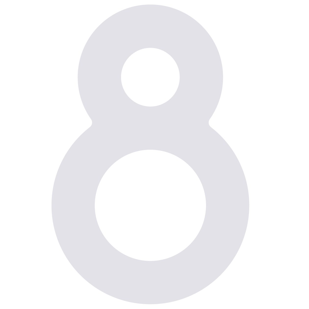 Bravios Briefkasten Selbstklebende Hausnummer "8" - 76 mm in Weiß