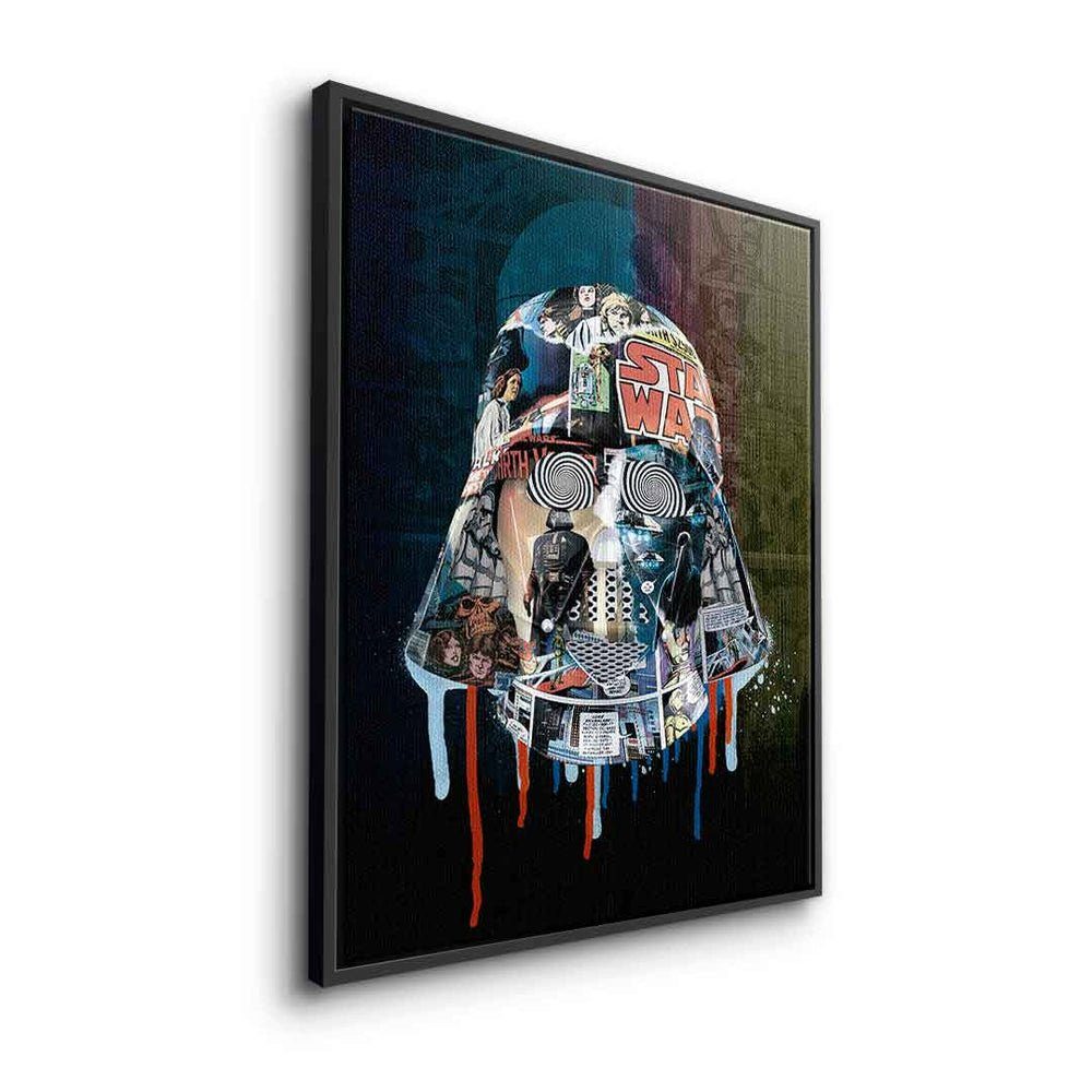 DOTCOMCANVAS® Leinwandbild Dark Side, Star Rahmen silberner Dark Pop Leinwandbild Art Collage Darth Vader Side Wars