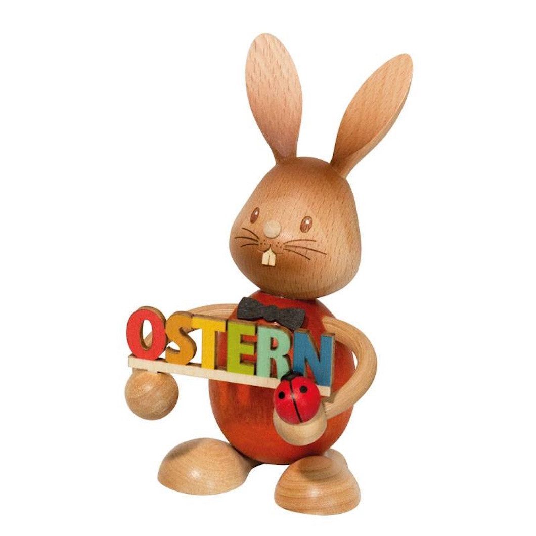 Drechslerei Kuhnert Osterhase Kuhnert Osterhase Stupsi mit Osterschrift, Handarbeit aus dem Erzgebirge