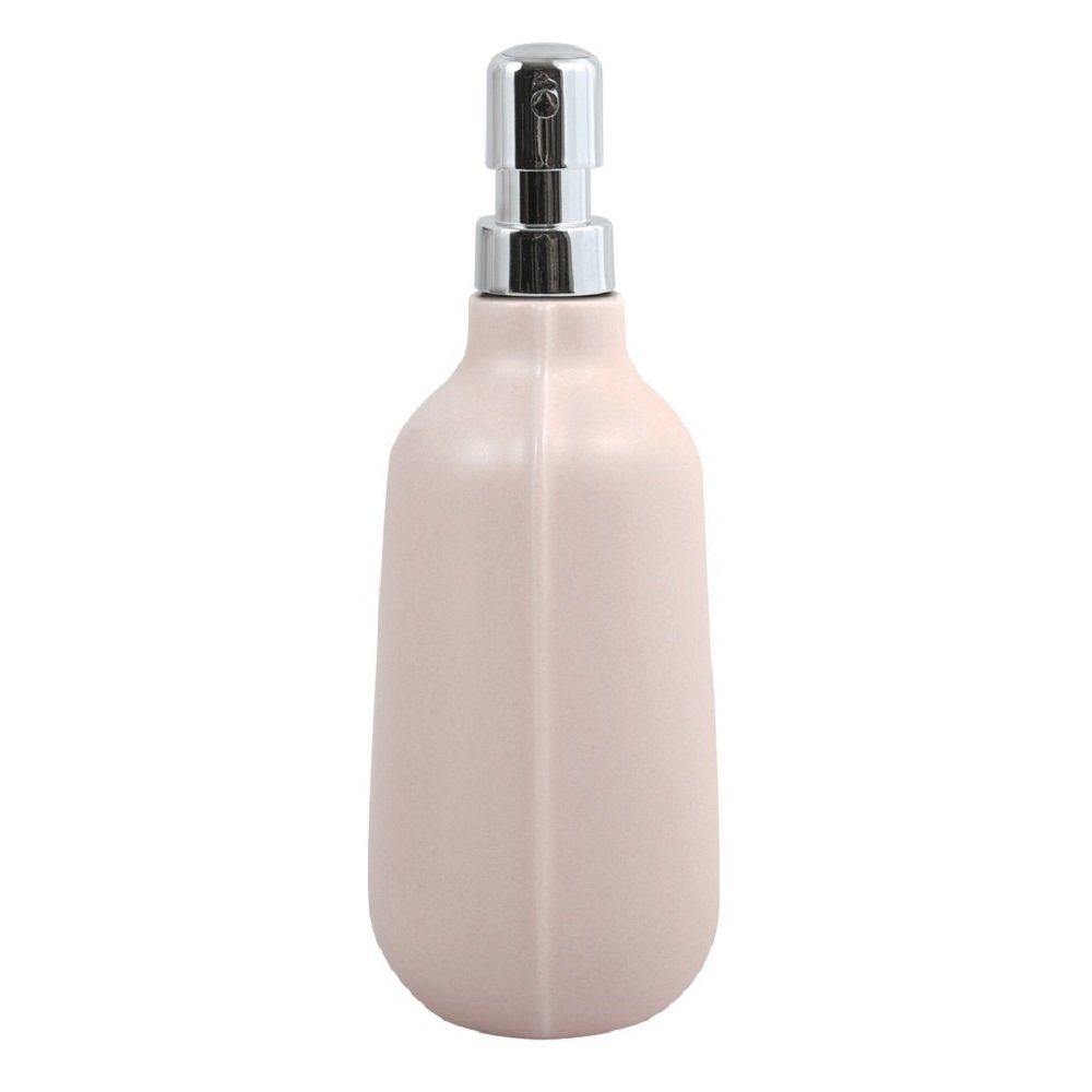 spirella Seifenspender Elements SENSE, Hochwertiger Premium Seifenspender - spirella® Elements, Keramik Made in Portugal, Edelstahl matt brushed, 500 ml, individuelle Ästhetik, blush rosa