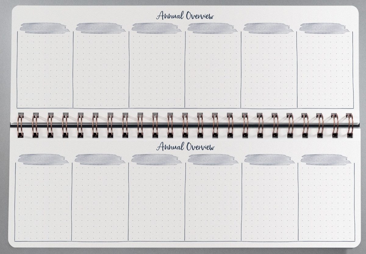 Sigel Schreibtischkalender Wochenplaner Jolie (EN) undatiert 1 Woche/2 Steiten Apricot Inspirati