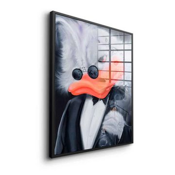 DOTCOMCANVAS® Acrylglasbild Cigarette Duck - Acrylglas, Acrylglasbild Duck Pop Art Comic Porträt Cigarette Duck weiß schwarz