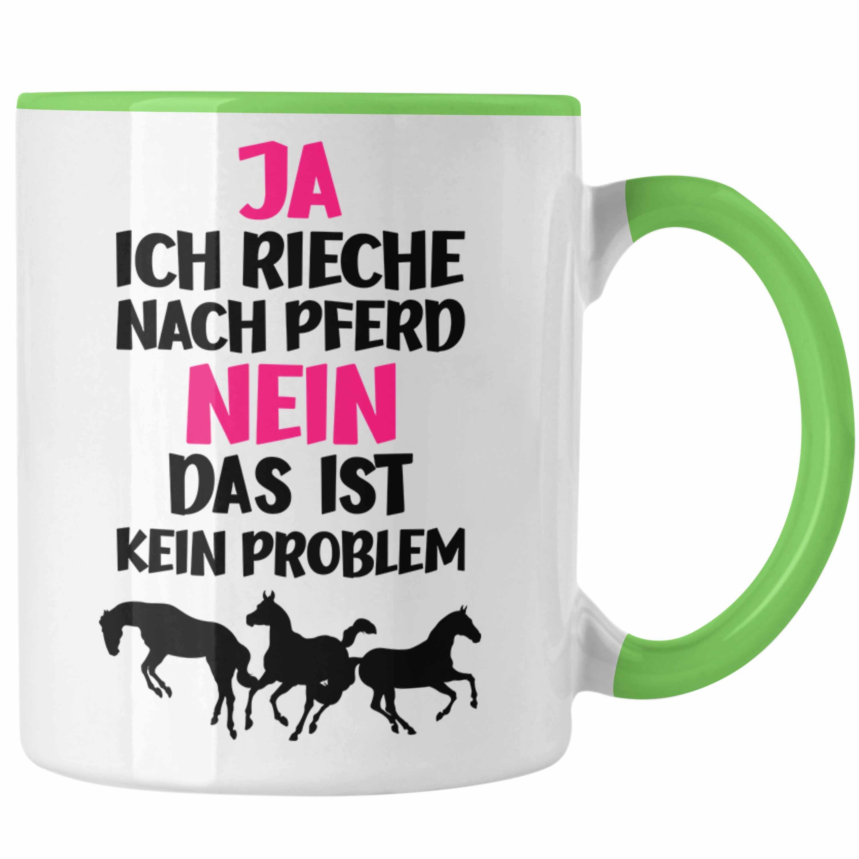 Trendation Kinder Lustig Pferde Trendation - Tasse Geschenkidee Reiterin Grün Becher Geburtstag Spruch Geschenk Reiten Tasse Mädchen Reiterin