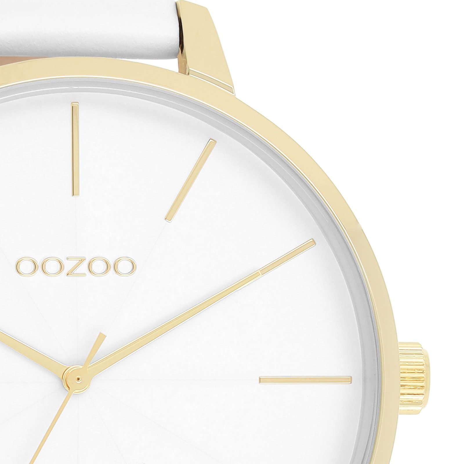OOZOO Quarzuhr Oozoo Damen Armbanduhr Timepieces Analog, (Analoguhr), Damenuhr rund, extra groß (ca. 48mm) Lederarmband, Fashion-Style