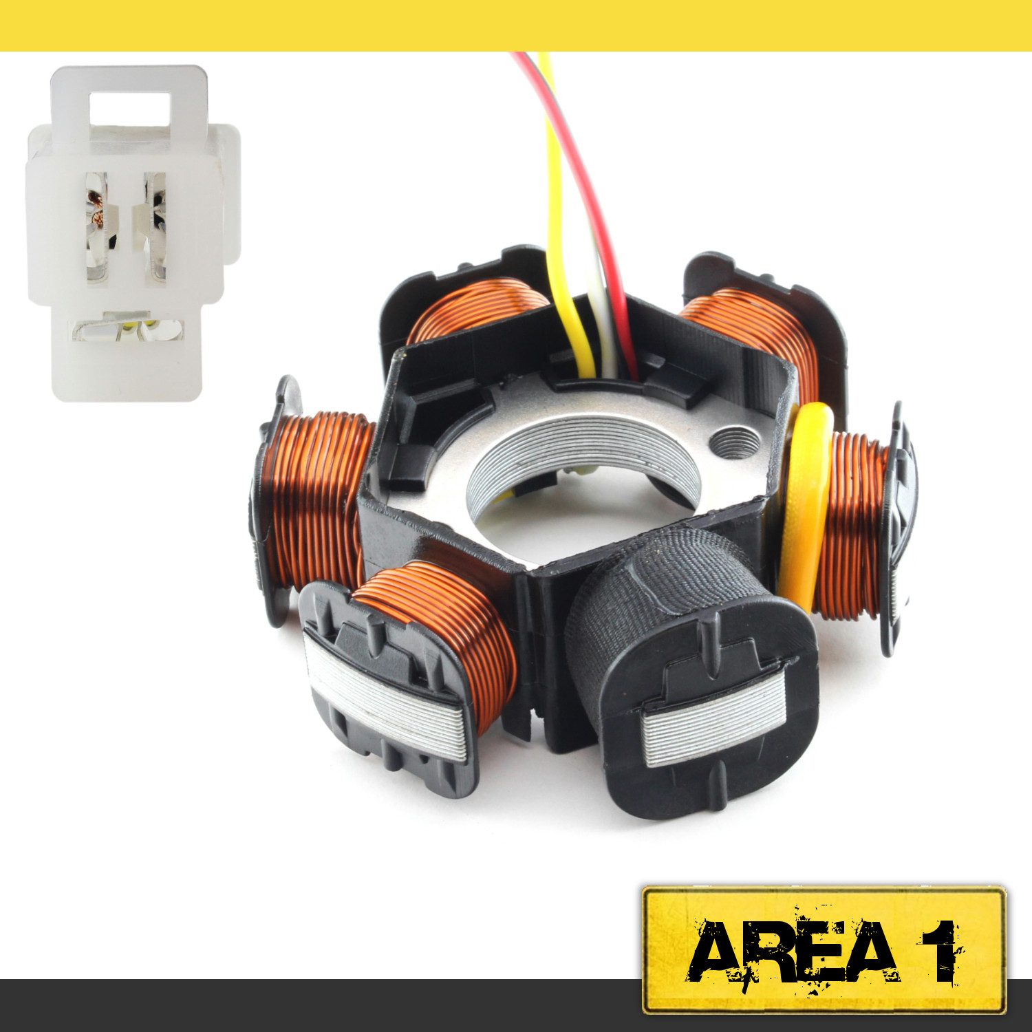 Area1 Lichtmaschinenregler Ersatz Lichtmaschine Stator für 50ccm liegende Peugeot Motoren, Kompatibel mit Speedfight 3 + 4 Jet Force C-Tech, New Vivacity