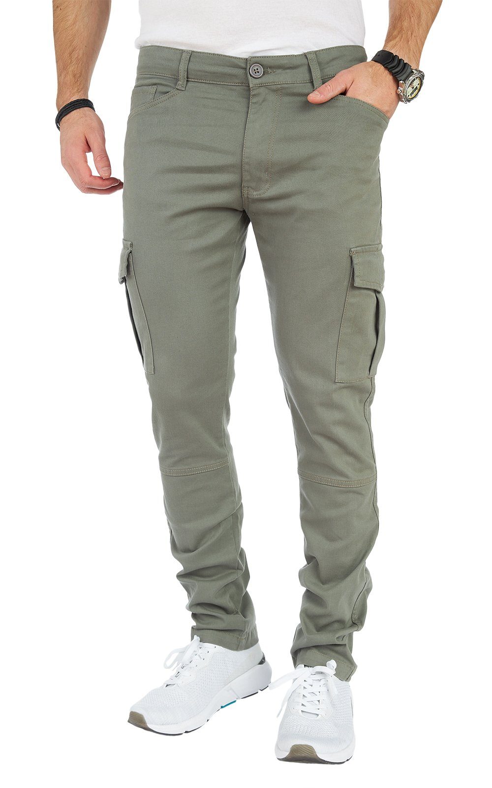 Styleko Cargohose 8010 Styleko Cargohose Herren Cargohose männer Cargohose Chino Hose Olive