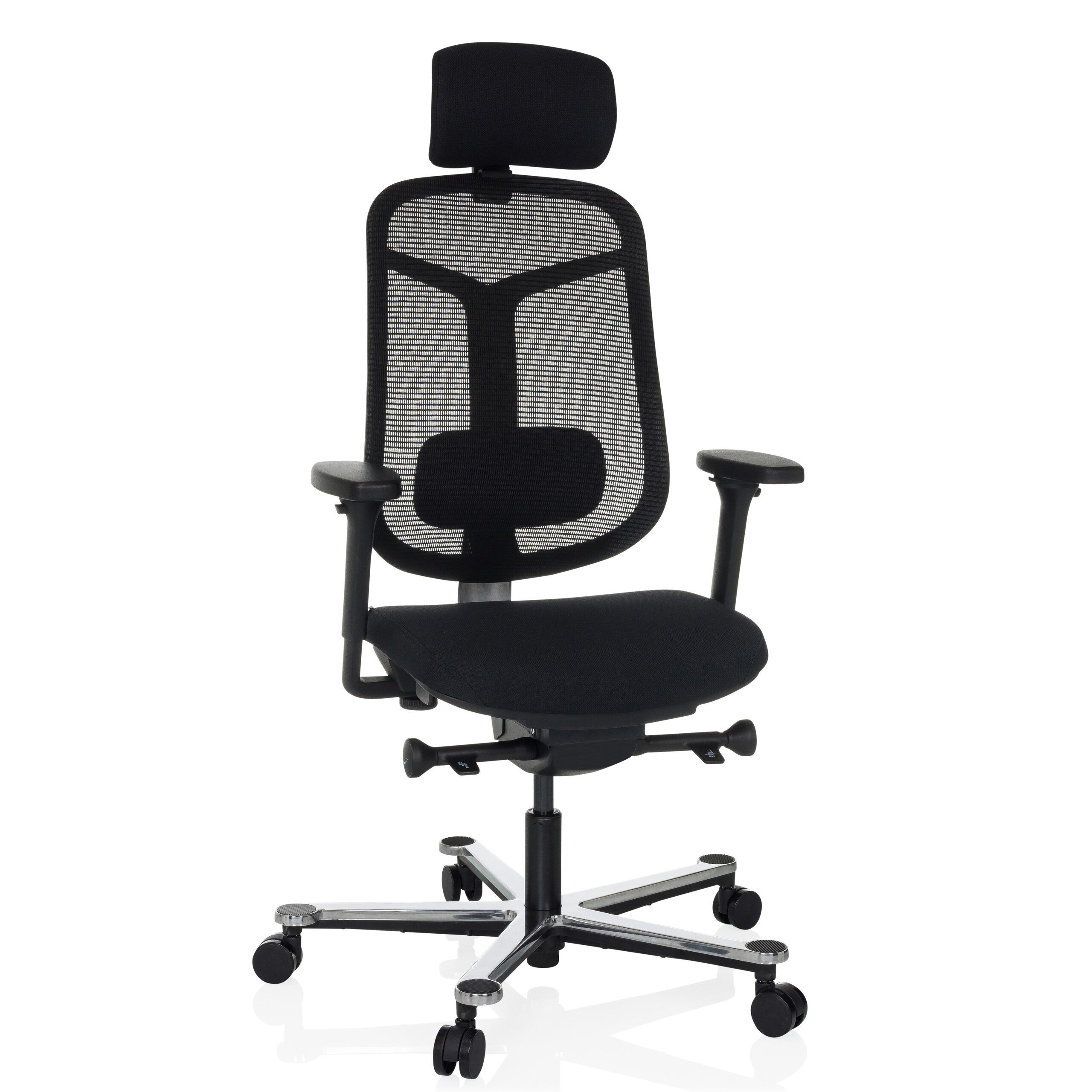 Drehstuhl High End Bürostuhl BICOLORE HIGH Stoff/Netzstoff