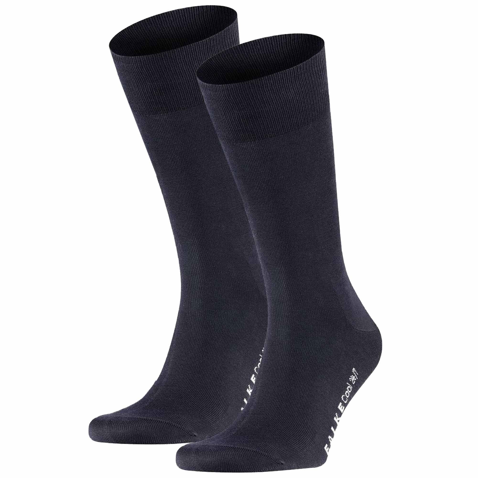 FALKE Kurzsocken Herren Socken 2er Pack Businessstrumpf "Cool 24/7" Dunkelblau