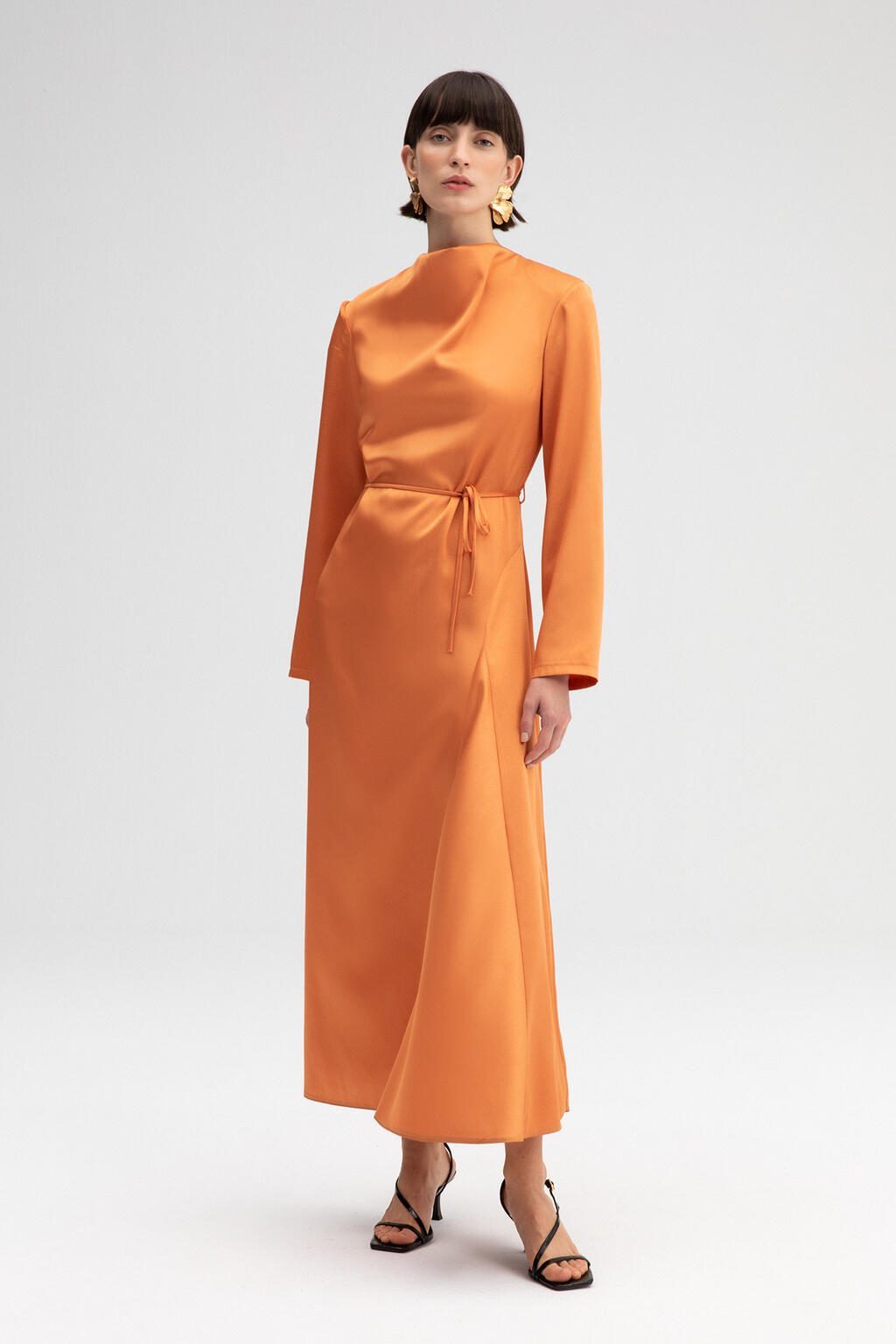 touche prive Midikleid SATIN KLEID MIT GÜRTEL