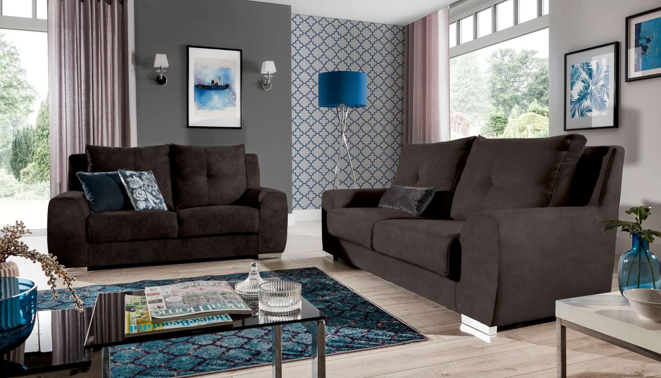Modern 2x2-Sitzer Bastia, stellbar Relaxfunktion, Polstergarnitur Sofa, mit aus Design, Stylefy bestehend Raum frei Couchgarnitur), (2-tlg), (Set im