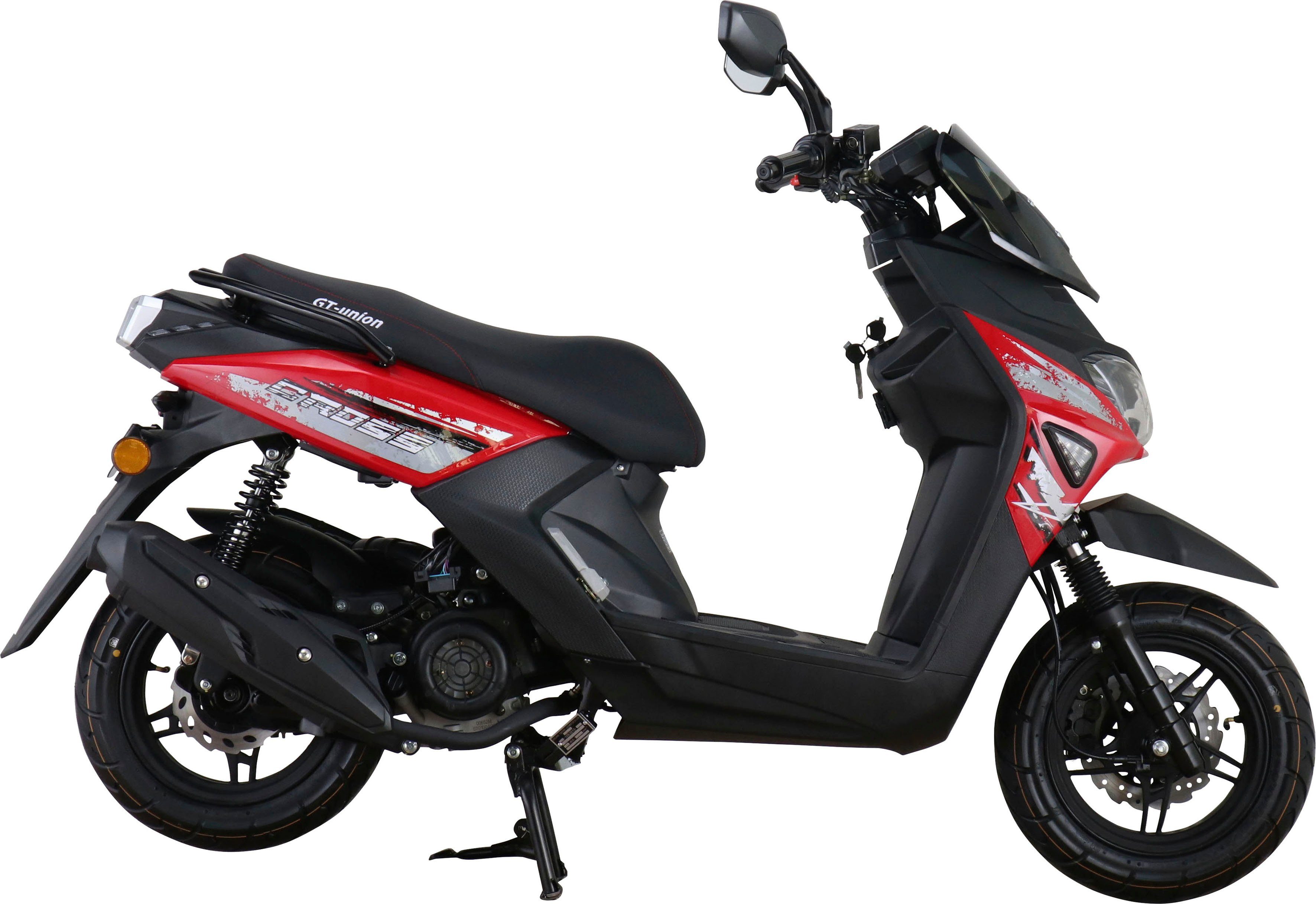 GT UNION Motorroller PX 55 mit rot inkl. 2 5, 85 125 (Komplett-Set, 125, Street Topcase), ccm, Cross-Concept tlg., Euro km/h, 2.0 Topcase