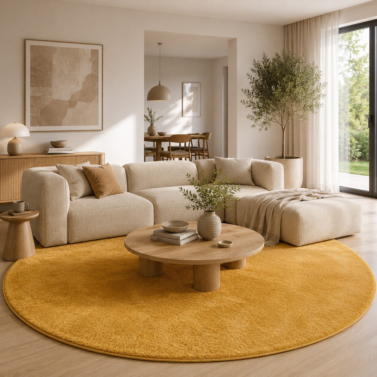 Pergamon Hochflor-Teppich Hochflor Langflor Teppich Super Soft Melia Rund, Rund, Höhe: 20 mm