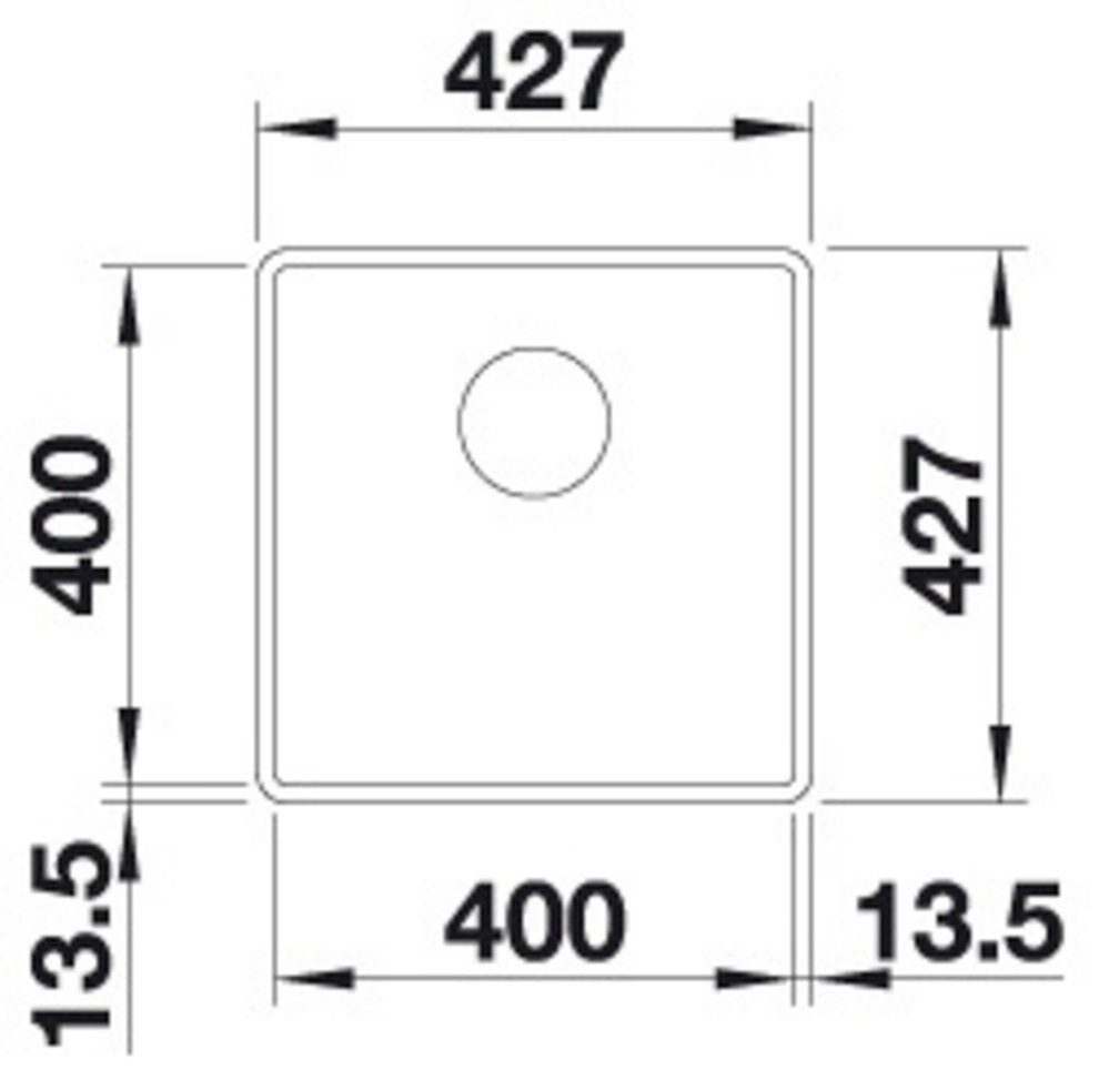 (1 in SUBLINE erhältlich Granitspüle 400-F, eckig, Blanco mehreren 43/43 Farben cm, St),