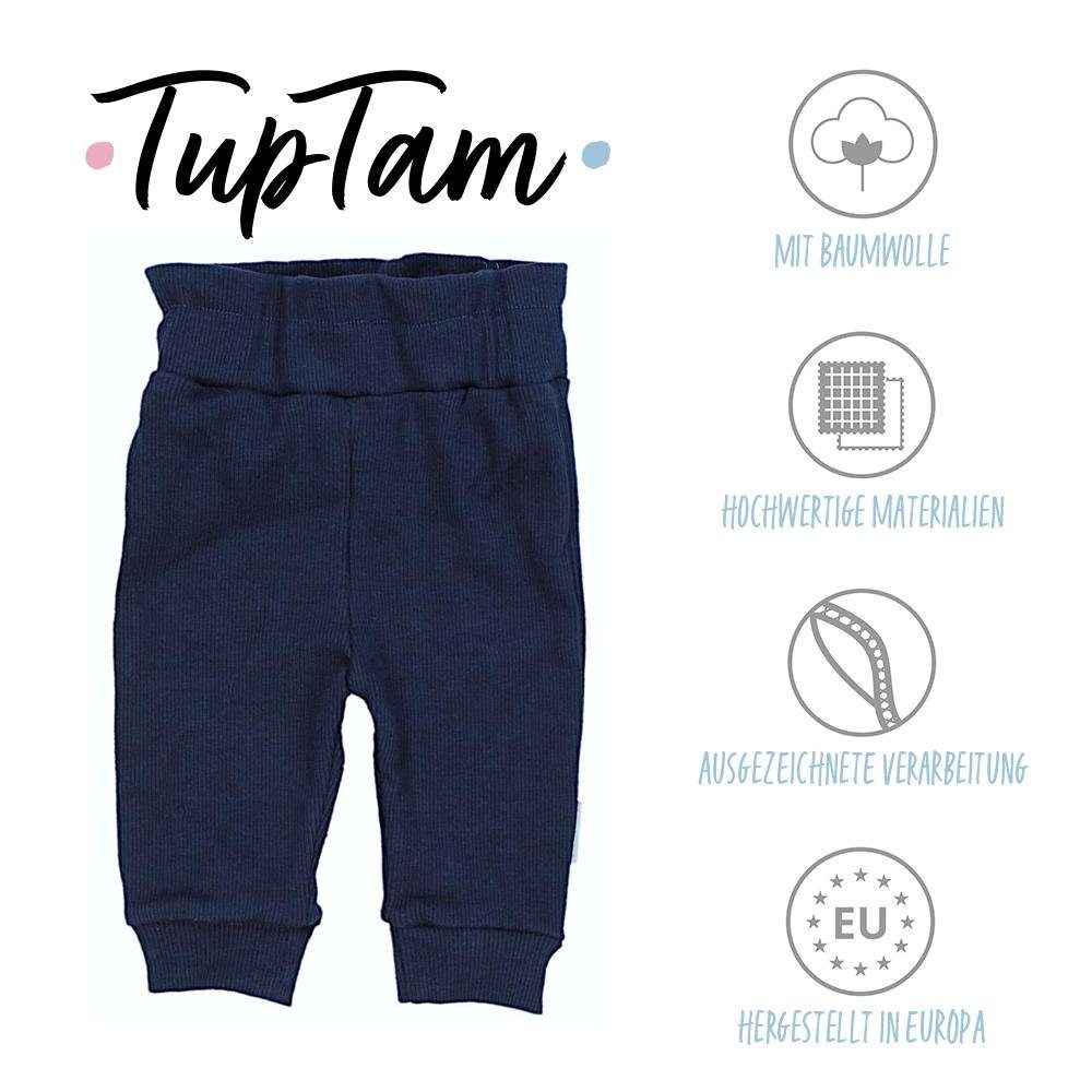 TupTam Lang Rüschen Rippstoff Rippstoff mit Mädchen Sweathose Babyhose Dunkelblau TupTam