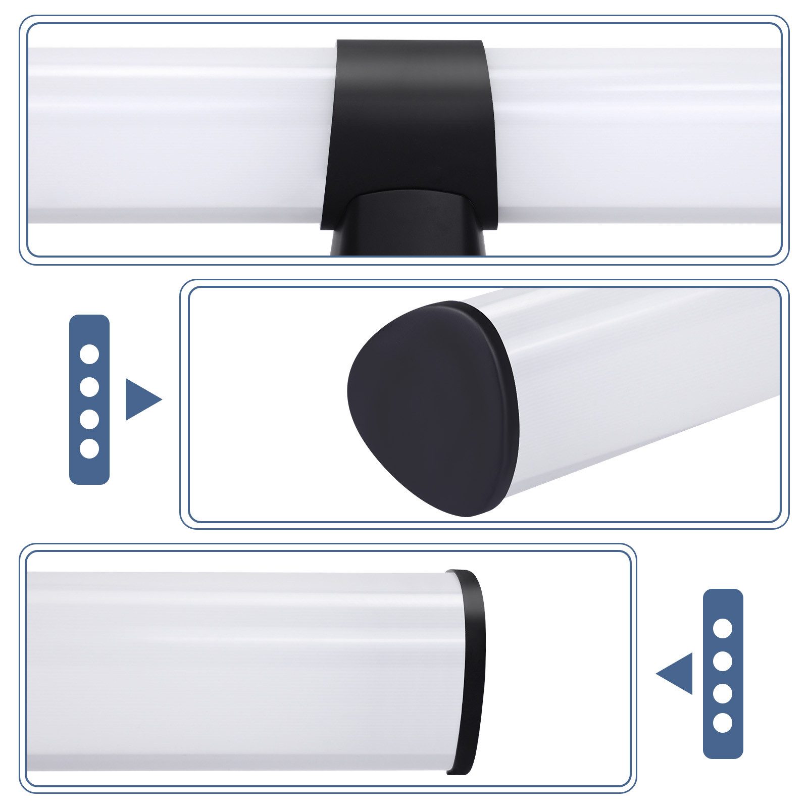 Lampada specchio bagno led nero ip44 luce trucco specchiera_voghion.com