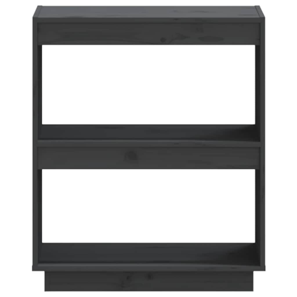 furnicato Bücherregal aus massivem Kiefernholz Grau 60 x 35 x 71 cm, 1-tlg., Stabiles Standregal mit viel Stauraum für Bücher und DVDs im Wohnraum – Bild 4 von 5