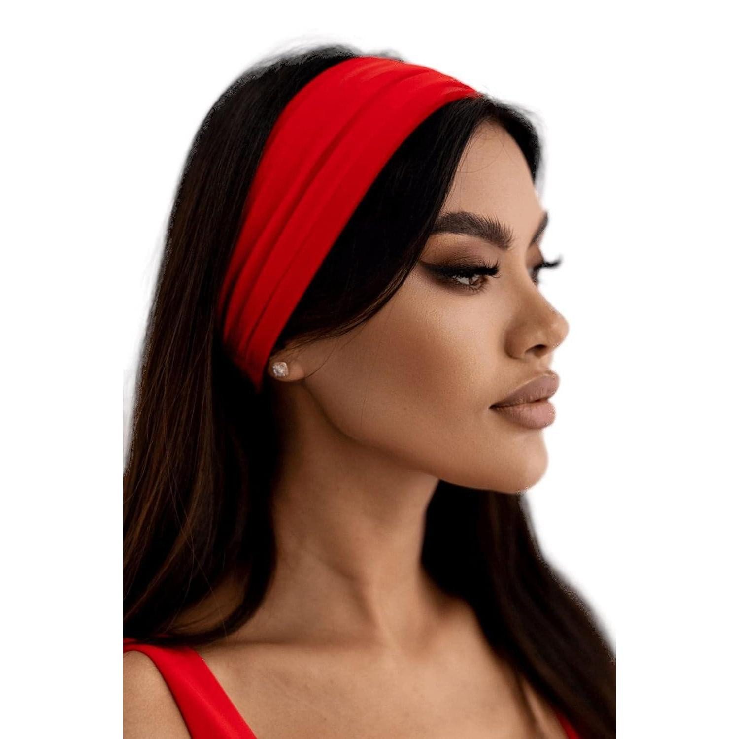 LuxusKollektion Haarband Stirnband Damen Haarband Haarreifen Schwarz Rot 1 stück 1er Pack