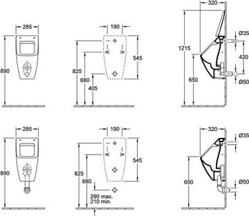 Villeroy & Boch WC-Komplettset V&B Absaug-Urinal VENTICELLO 285x545x315