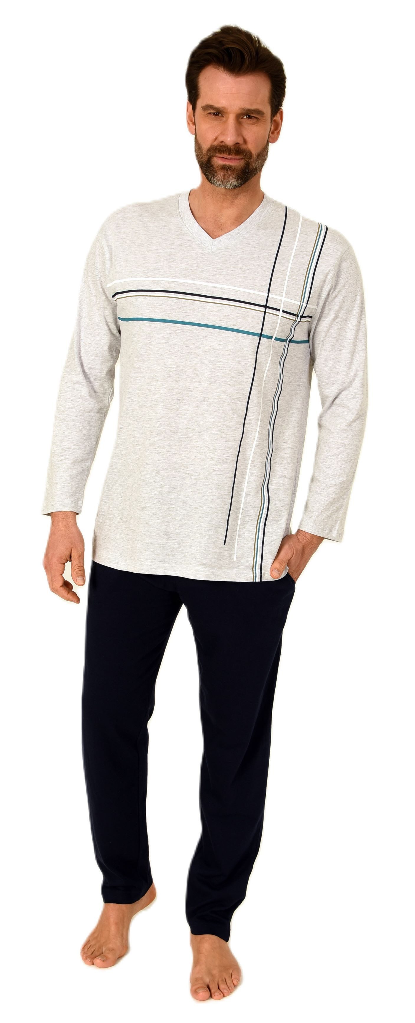 Normann Pyjama Herren Schlafanzug langarm Pyjama günstig online kaufen