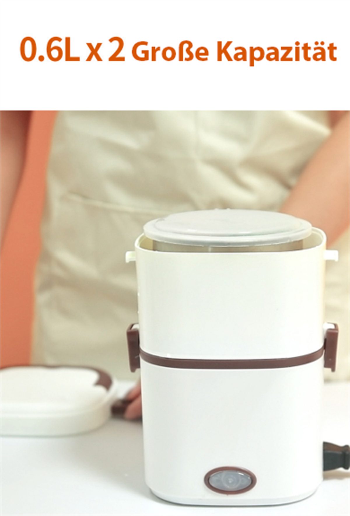 carefully selected Lunchbox beheizte aus Edelstahl und Lunchbox Tragbare, isolierte Hellbraun elektrisch