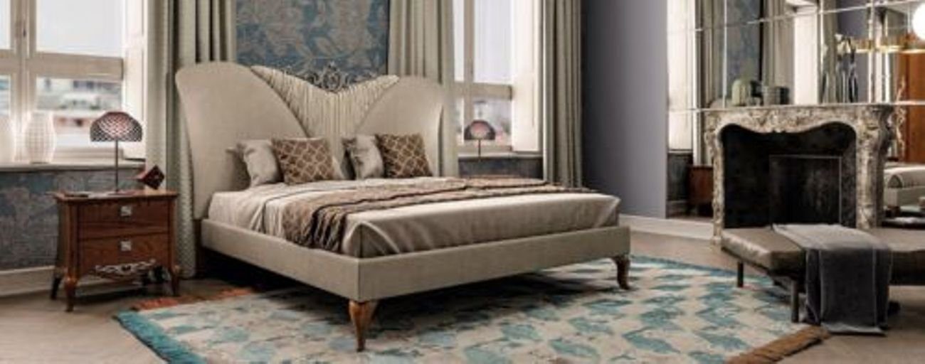 JVmoebel Schlafzimmer-Set, Komplett Bett 2x Nachttisch 3tlg. Set Design Luxus Komplettes Sets
