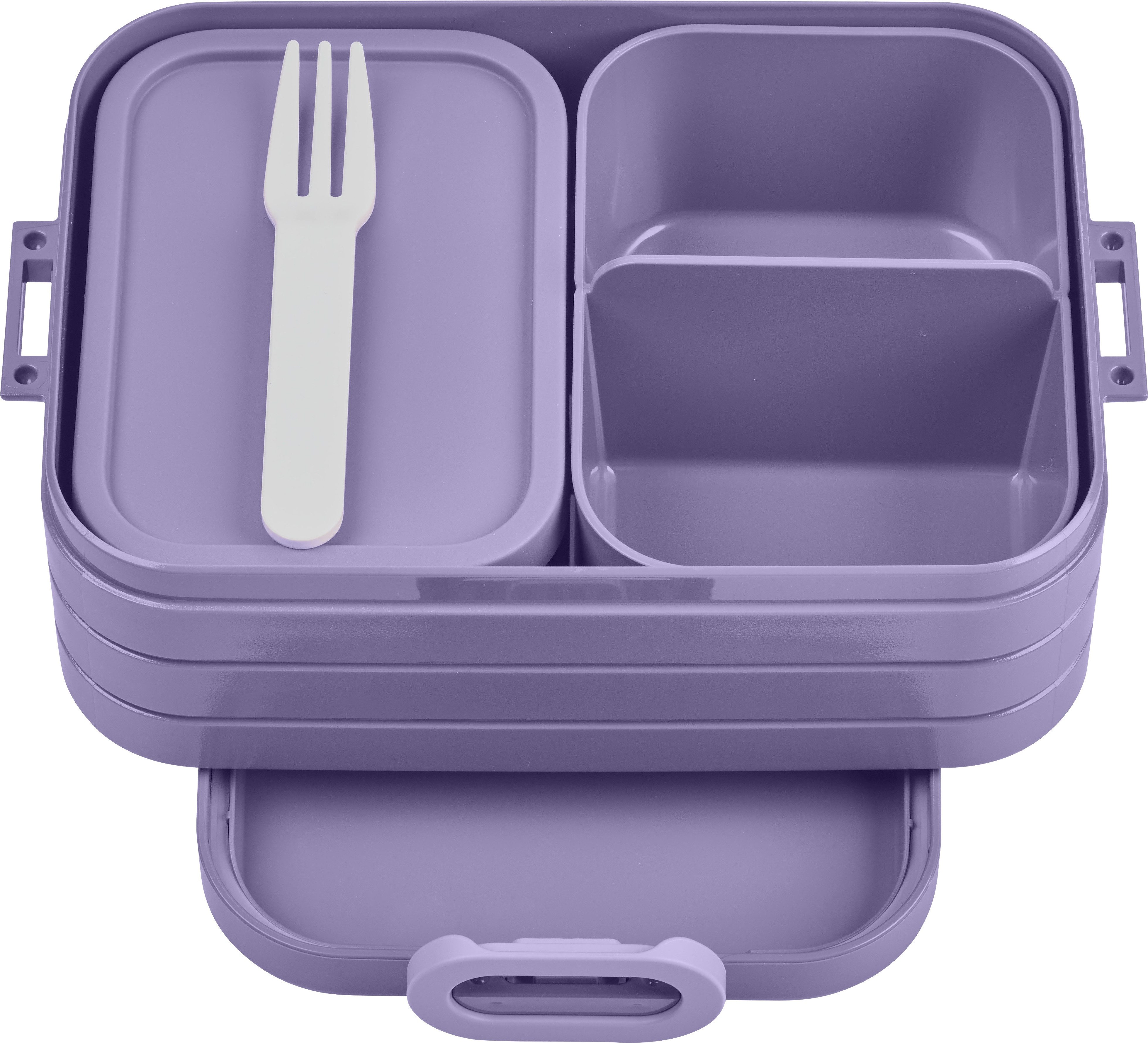 Mepal Lunchbox Bento Lunchbox Take A Break Midi, 900 ml, ideal für Sandwiches, Polypropylen (PP), Acrylnitril-Butadien-Styrol (ABS), Thermoplastische Elastomere (TPE), Meal Prep Box, Vivid Lilac, für kleine Snacks
