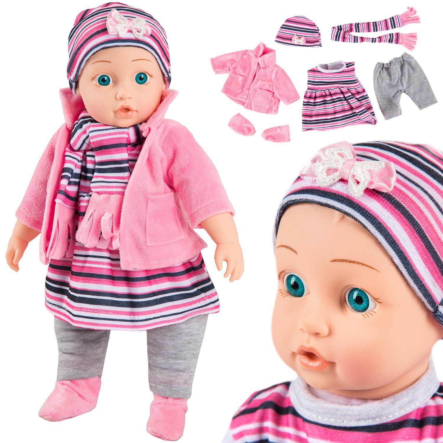 Kinderplay Dolls & Strollers Babypuppe Babypuppe Interaktive Spielpuppe Weichkörperpuppe