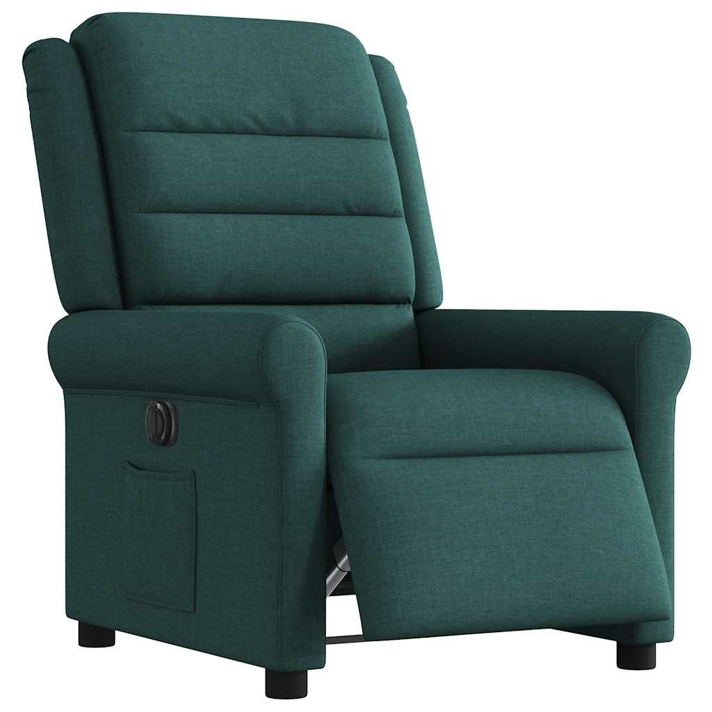 vidaXL Sessel Relaxsessel Elektrisch Dunkelgrün Stoff günstig online kaufen