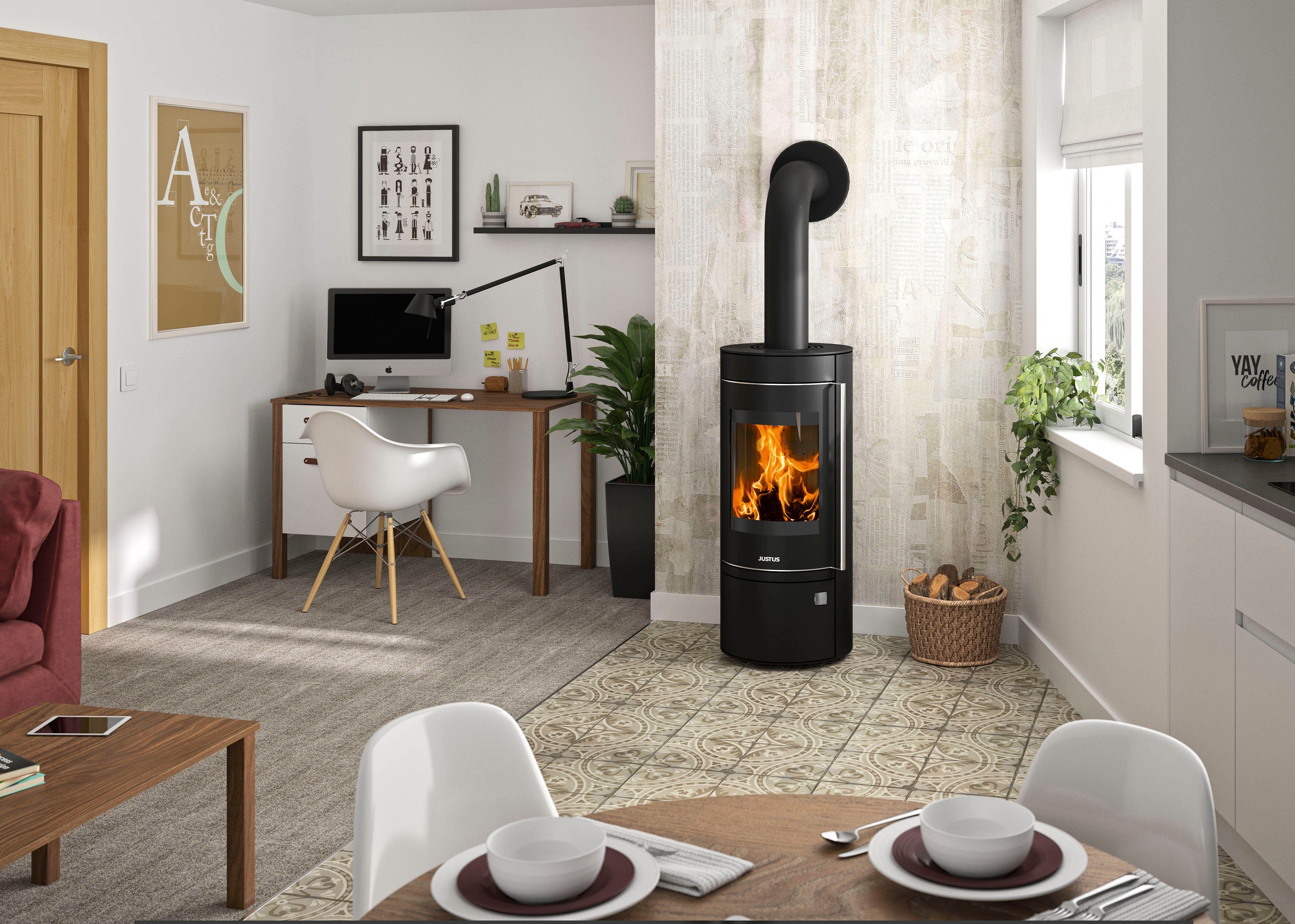 JUSTUS Kaminofen Mino Top 2.0, 5,5 kW, Zeitbrand