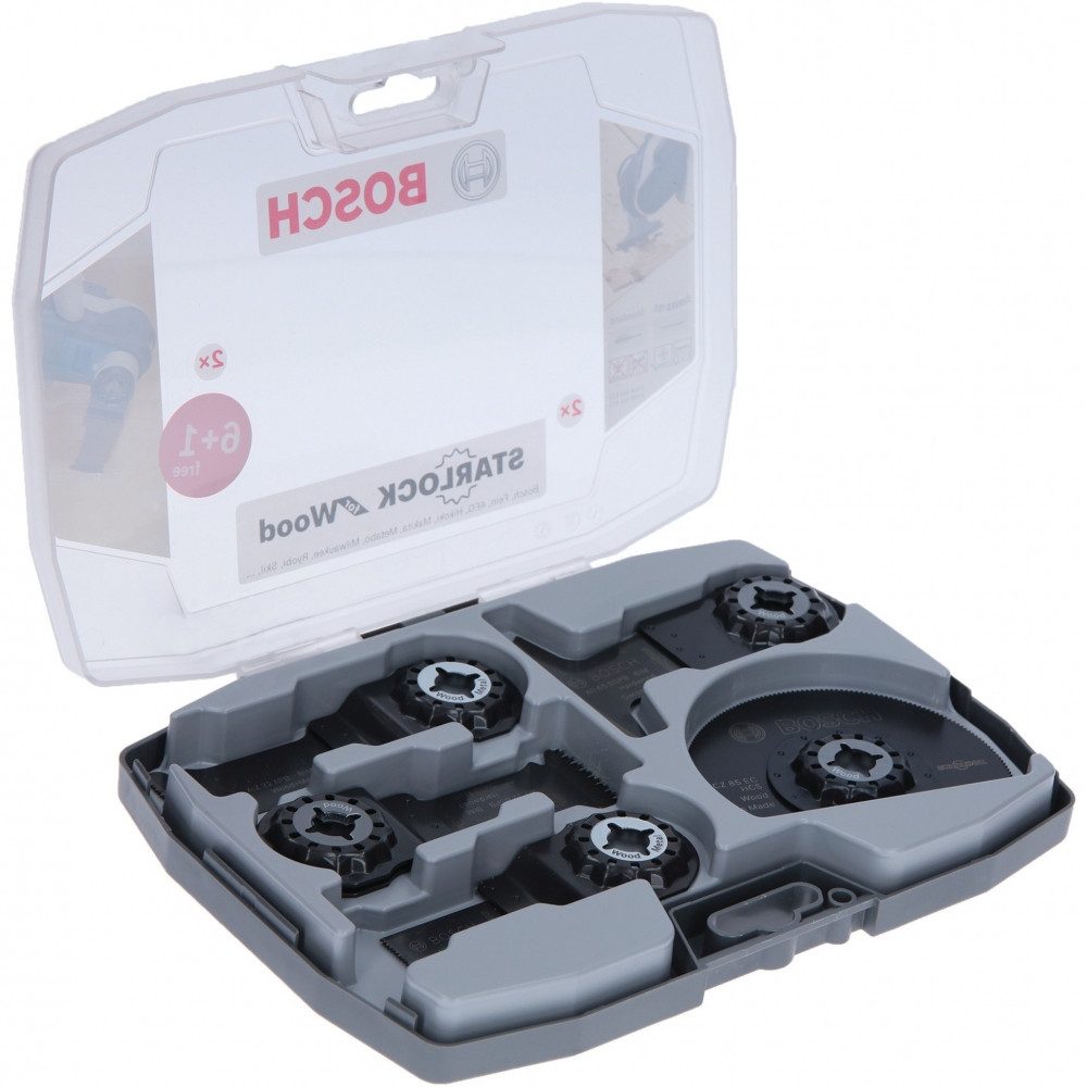 BOSCH Tauchsägeblatt Starlock Set Multifunktionswerkzeug 7-teilig - Sägeblatt-Satz - grau