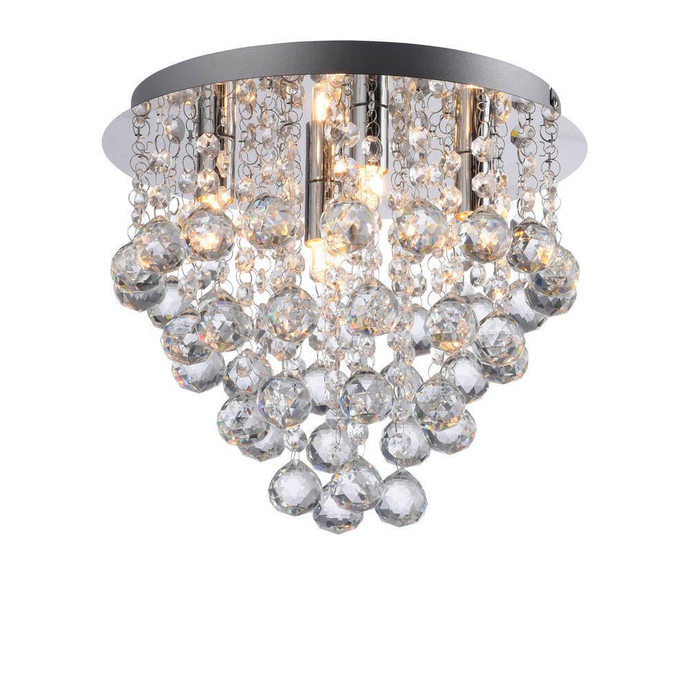 JUST LIGHT LED Deckenleuchte Deckenlampe Kulunka, 4xG9 Leuchtmittel wechselbar, G9 LED, Kristall Prismen Chrom, dekorativ Lichteffekt 4xG9