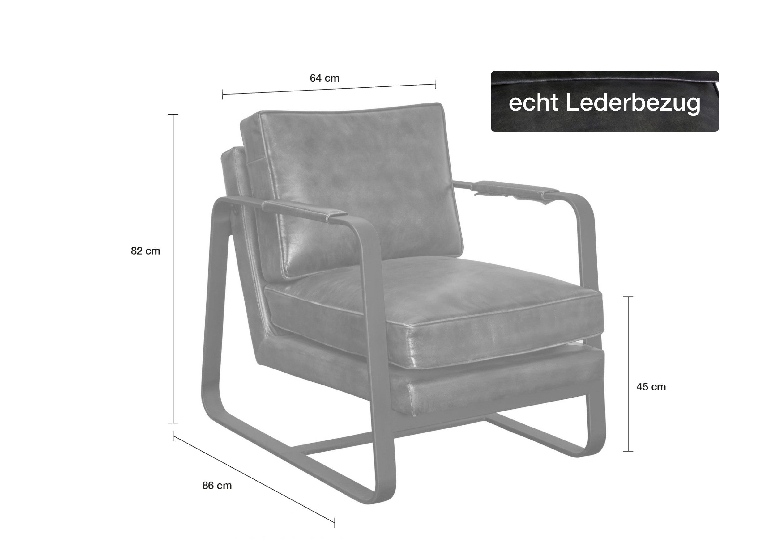 LC Home Loungesessel LC Home Ledersessel »Kansas« Leder antik-grün Industrial Clubsessel