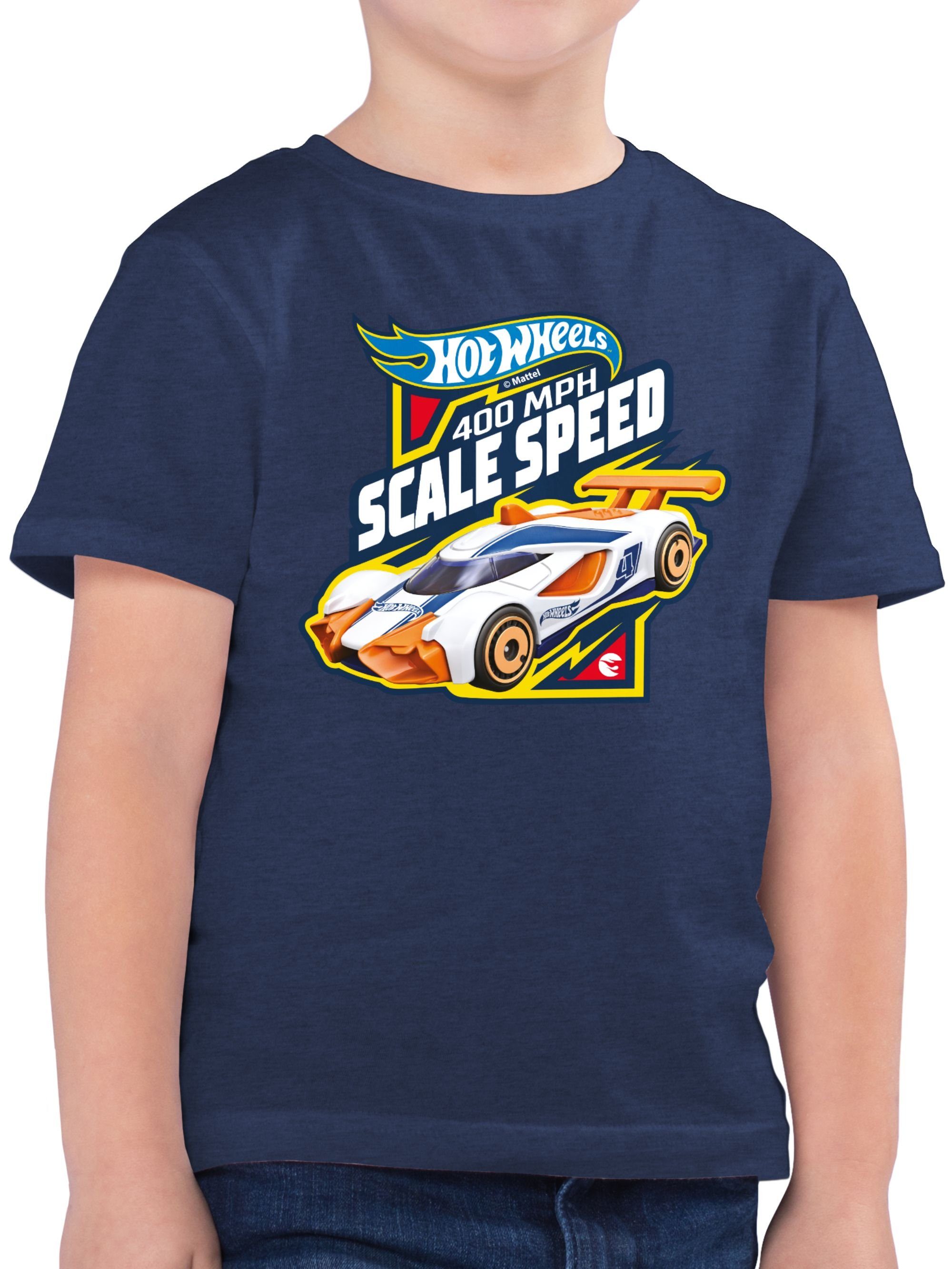 Shirtracer Speed Meliert Hot Dunkelblau T-Shirt Jungen 01 400MPH Wheels Scale