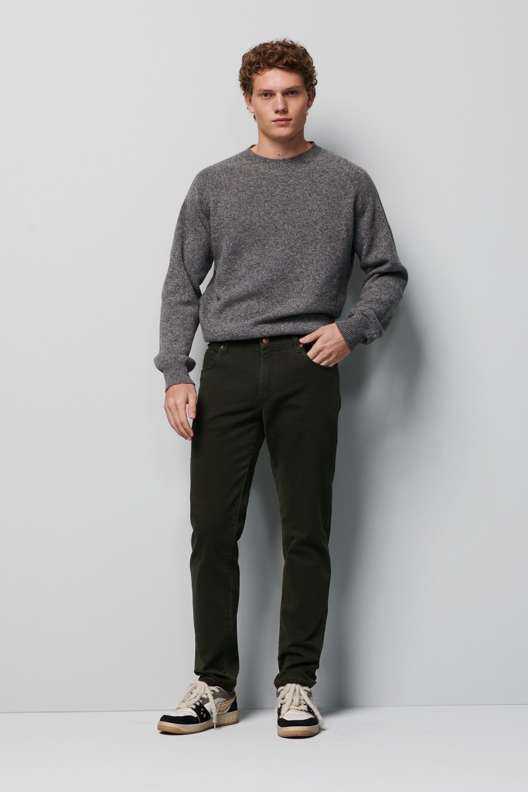 MEYER Chinos Five-Pocket-Hose M5 Slim im unifarbenen Design