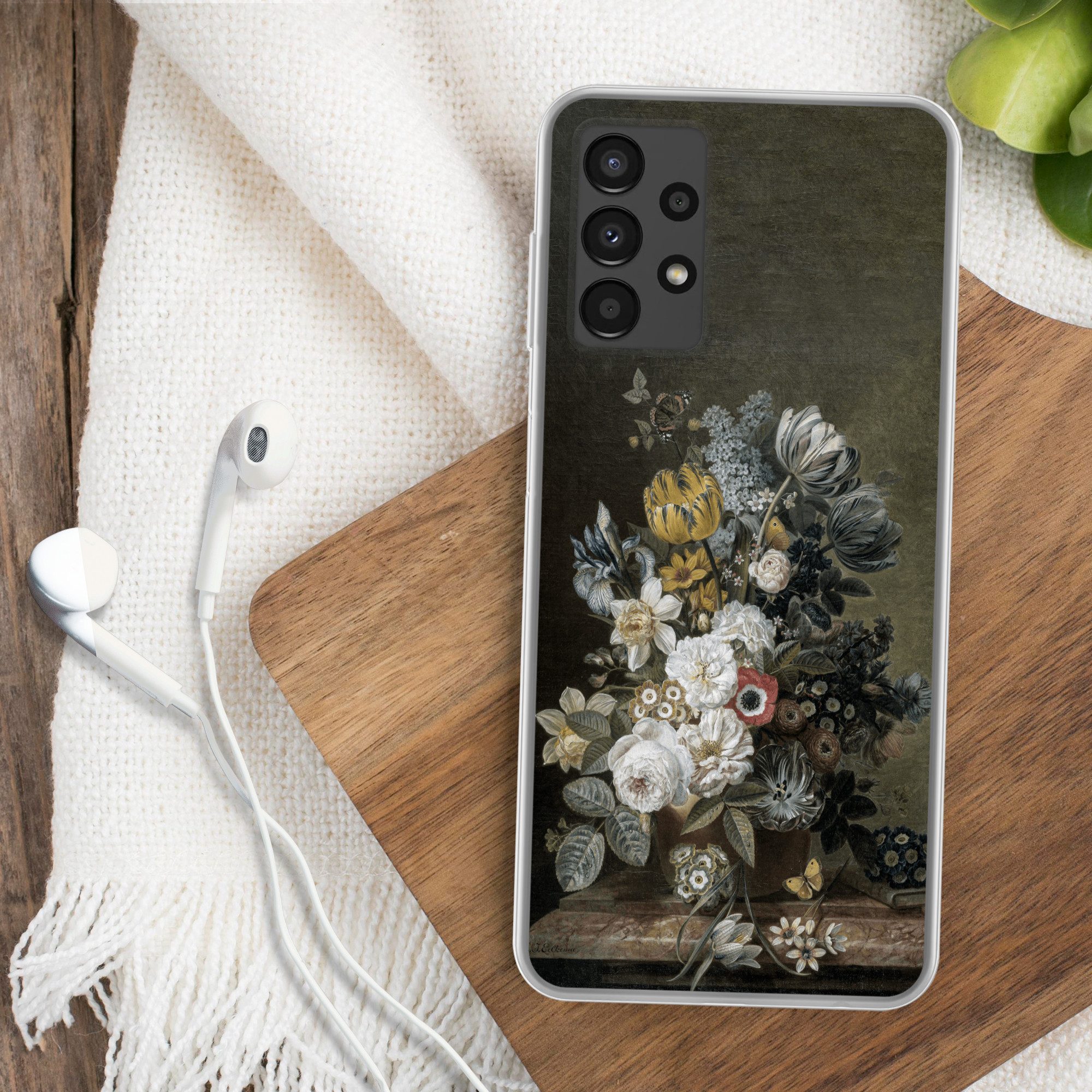 MuchoWow Handyhülle für Samsung Galaxy A13 4G Stilleben mit Blumen - Alte Meister - Malere, Smartphone-Bumper, Print, Handy Schutzhülle Dünn