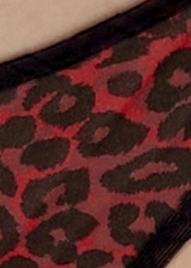 Gossard String Glossies Leopard String Black/Red (String, 1-St., glatt)