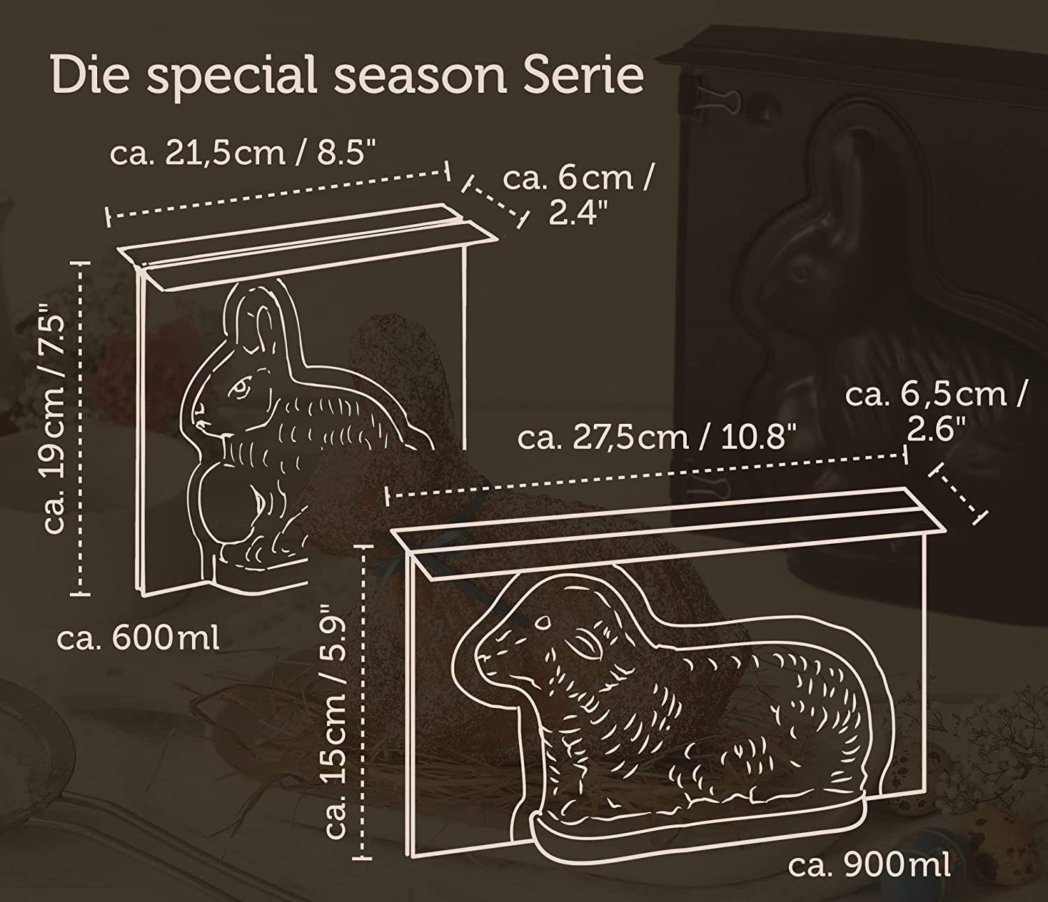 Zenker Backform Vollbackform Motiv Backform Ostern 3D Lamm Osterlamm und Hase