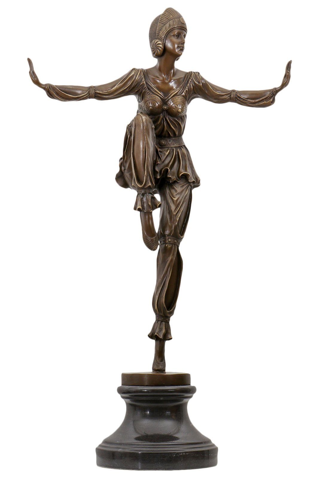 Statue Bronzeskulptur Frau Antik-St Tänzerin Scheherazade Bronze Aubaho Skulptur Figur