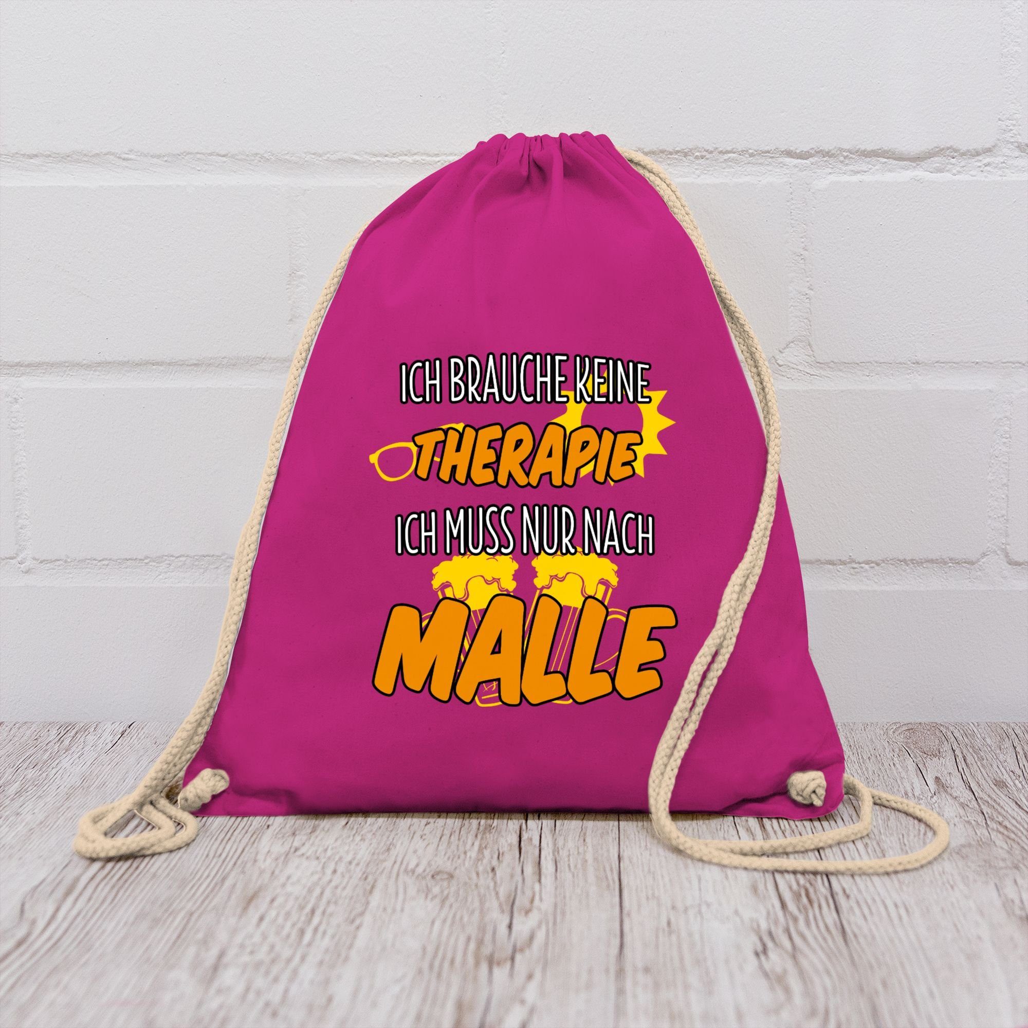 Shirtracer Turnbeutel Ich brauche keine Therapie ich muss nur nach Malle, Sommerurlaub Tasche