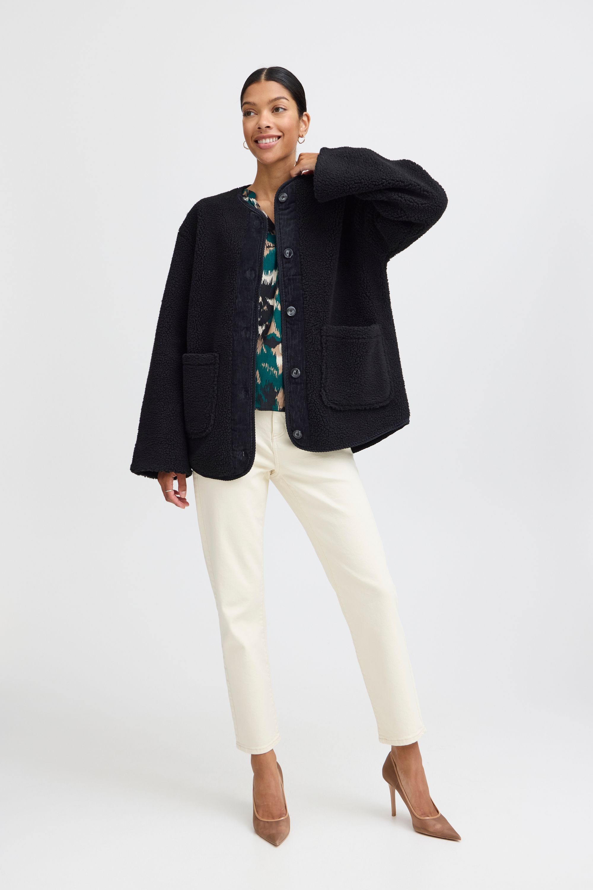 b.young Blusenjacke Plüschjacke