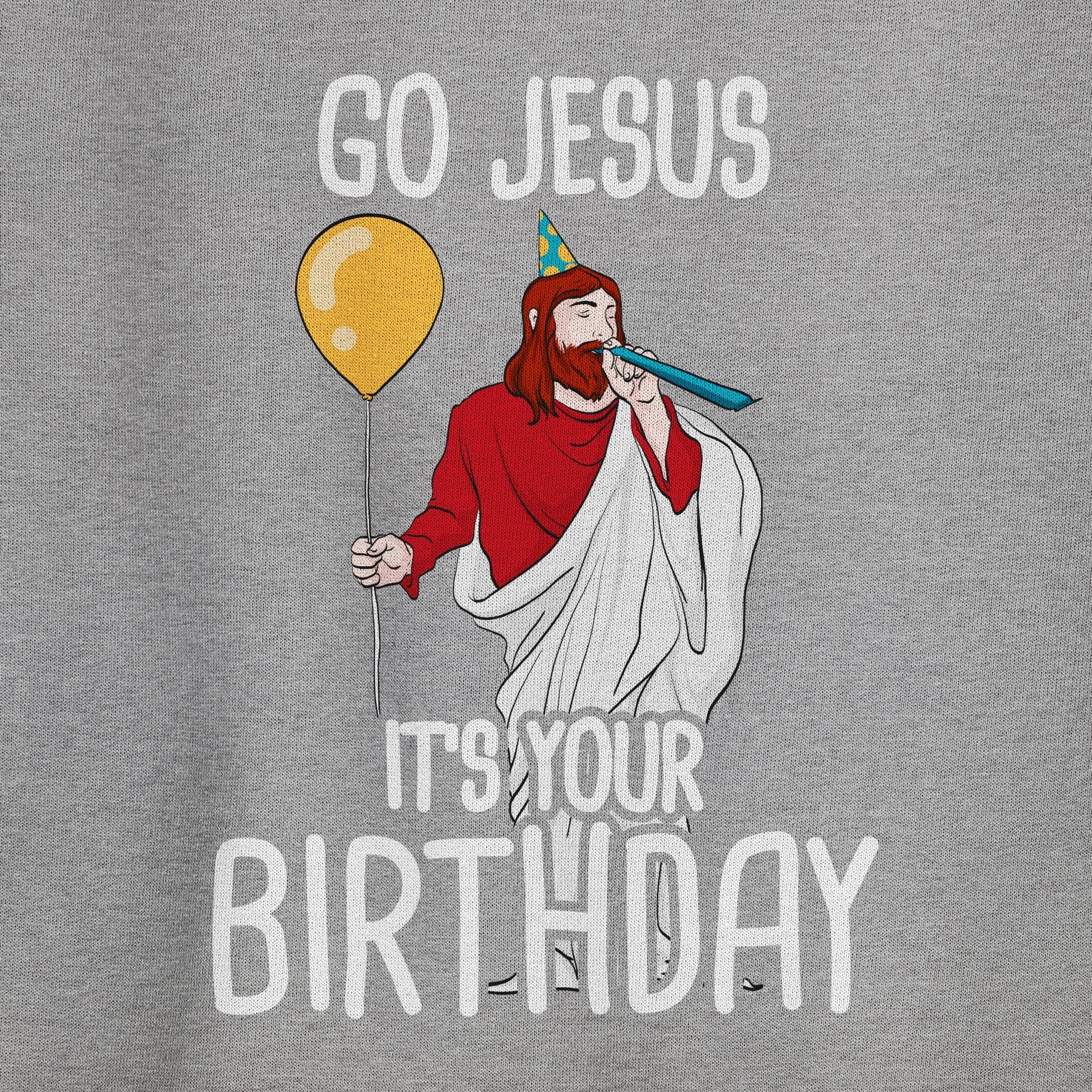 Sweatshirt meliert Go Kleidung Shirtracer it's 2 (1-tlg) Birthday your Grau Jesus Weihachten